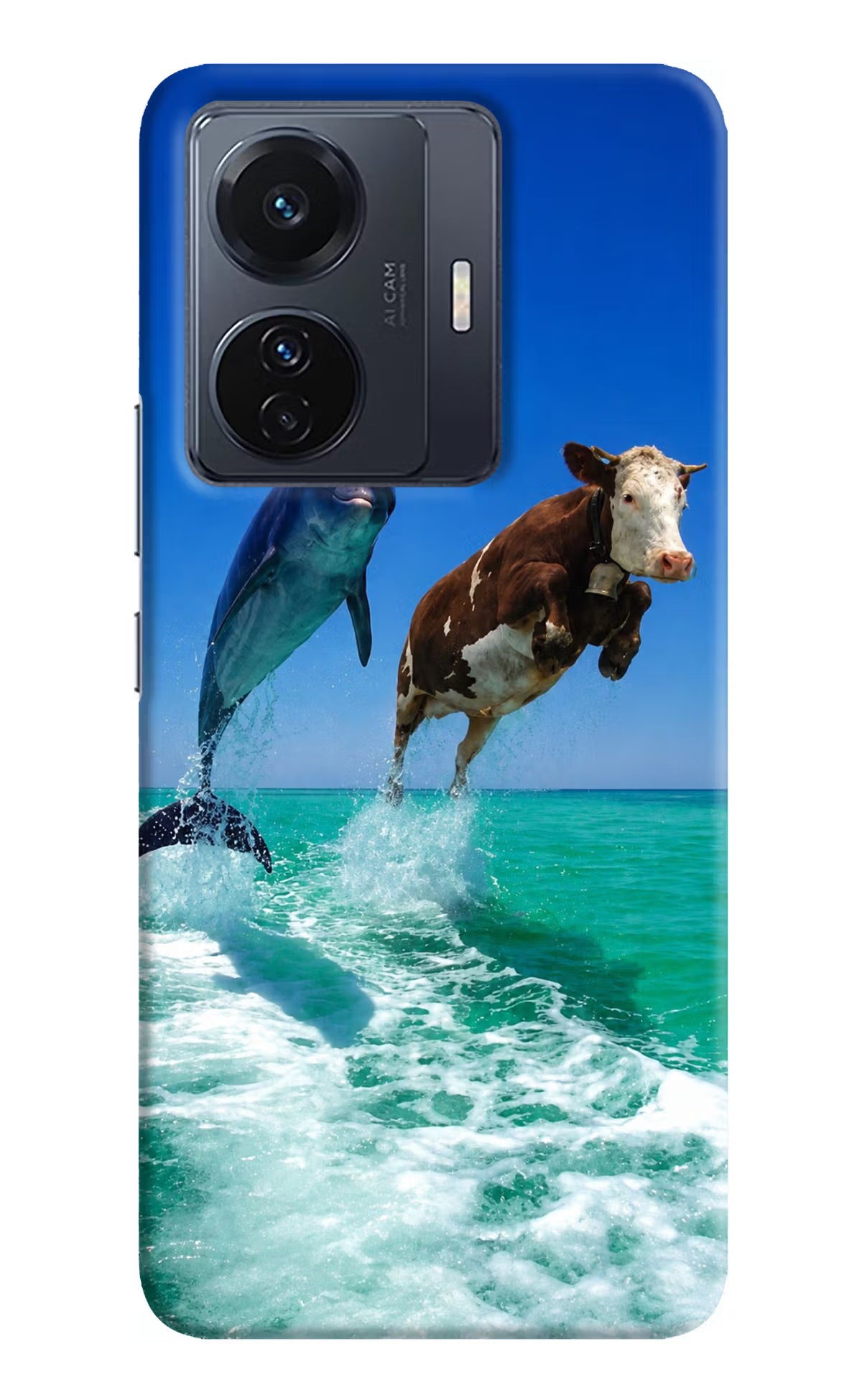 Dolphin vs Cow Vivo T1 Pro 5G Back Cover - Dolphin vs Cow Vivo T1 Pro 5G Back Cover Dolphin vs Cow Vivo T1 Pro 5G Back Cover