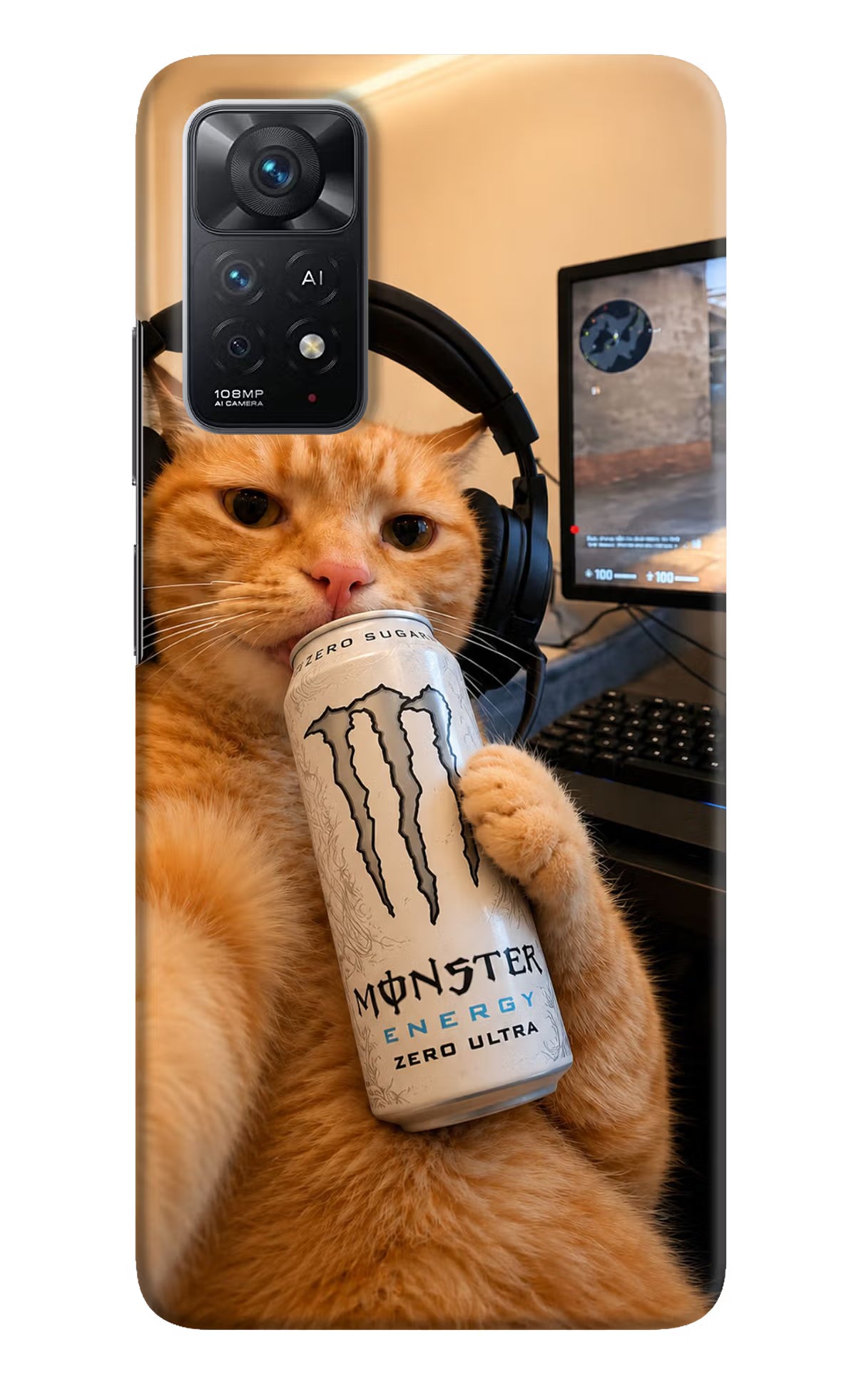 Gamer Cat Energy Redmi Note 11 Pro+ 5G Back Cover - Gamer Cat Energy Redmi Note 11 Pro+ 5G Back Cover Gamer Cat Energy Redmi Note 11 Pro+ 5G Back Cover