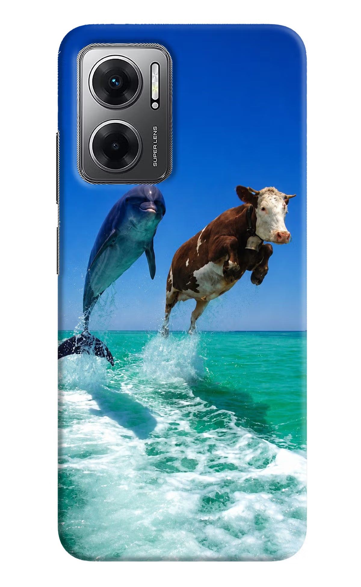 Dolphin vs Cow Redmi 11 Prime 5G Back Cover - Dolphin vs Cow Redmi 11 Prime 5G Back Cover Dolphin vs Cow Redmi 11 Prime 5G Back Cover