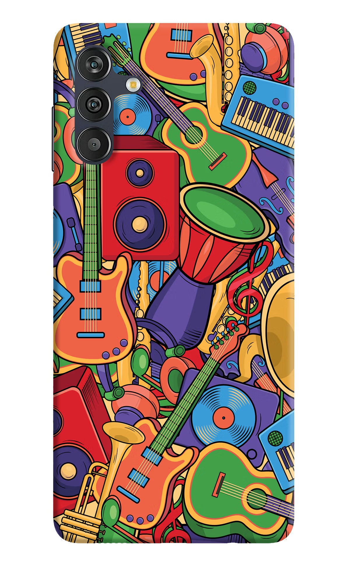 Music Instrument Doodle Samsung M13 4G Back Cover - Music Instrument Doodle Samsung M13 4G Back Cover Music Instrument Doodle Samsung M13 4G Back Cover