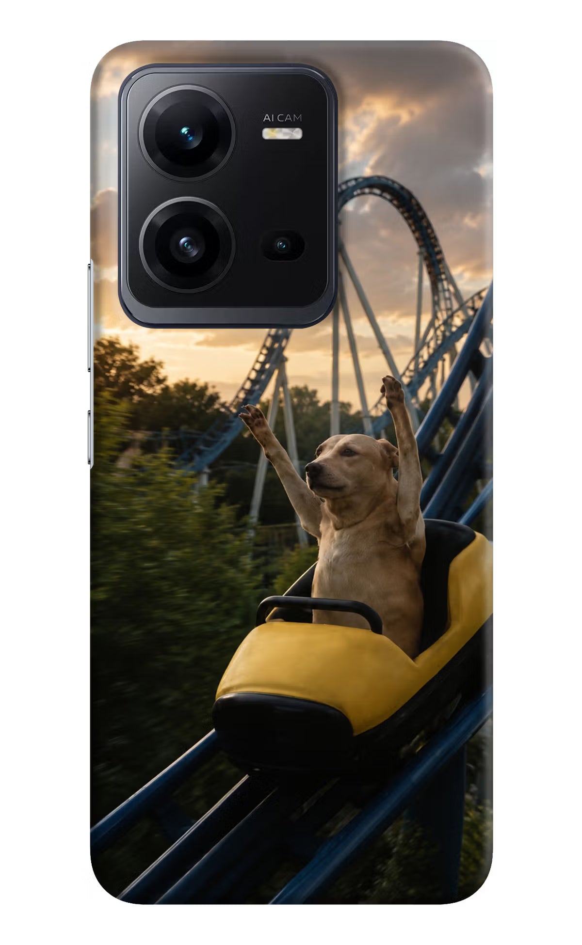 Rollercoaster Dog Vivo V25 5G Back Cover - Rollercoaster Dog Vivo V25 5G Back Cover Rollercoaster Dog Vivo V25 5G Back Cover