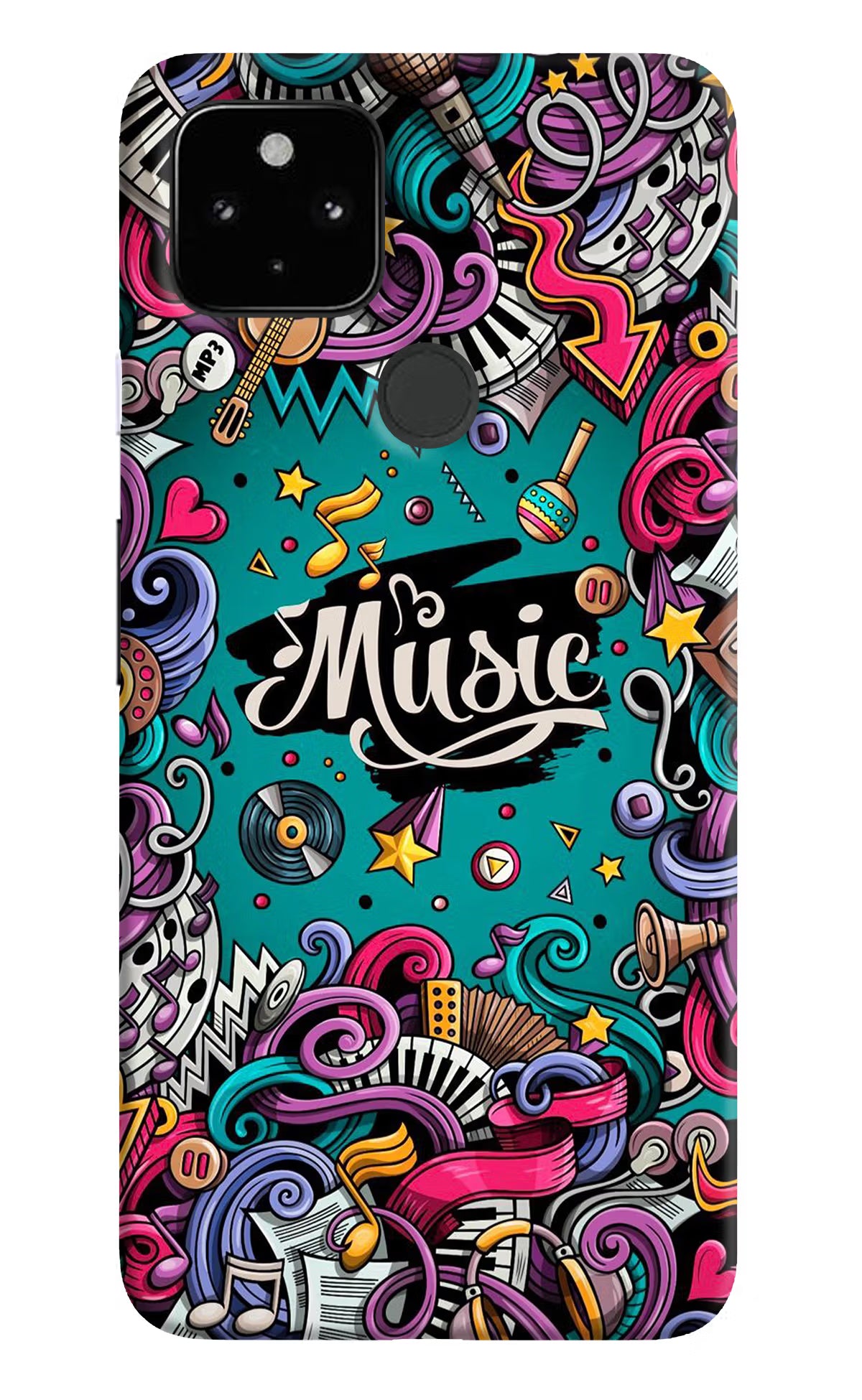 Music Graffiti Google Pixel 4A Back Cover - Music Graffiti Google Pixel 4A Hard Case Back Cover by Casekaro Music Graffiti Google Pixel 4A Hard Case Back Cover by Casekaro