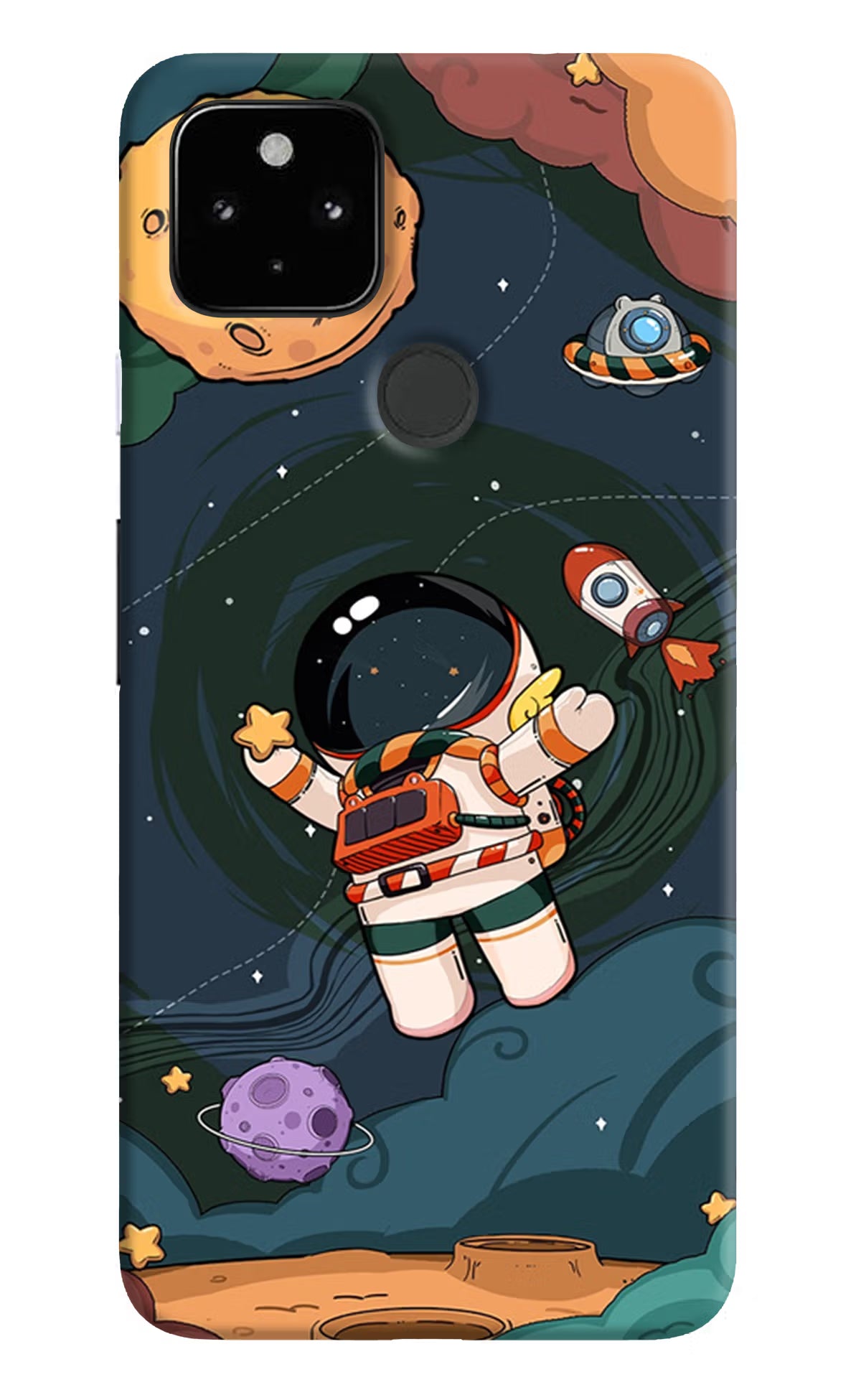 Cartoon Astronaut Google Pixel 4A Back Cover - Cartoon Astronaut Google Pixel 4A Hard Case Back Cover by Casekaro Cartoon Astronaut Google Pixel 4A Hard Case Back Cover by Casekaro