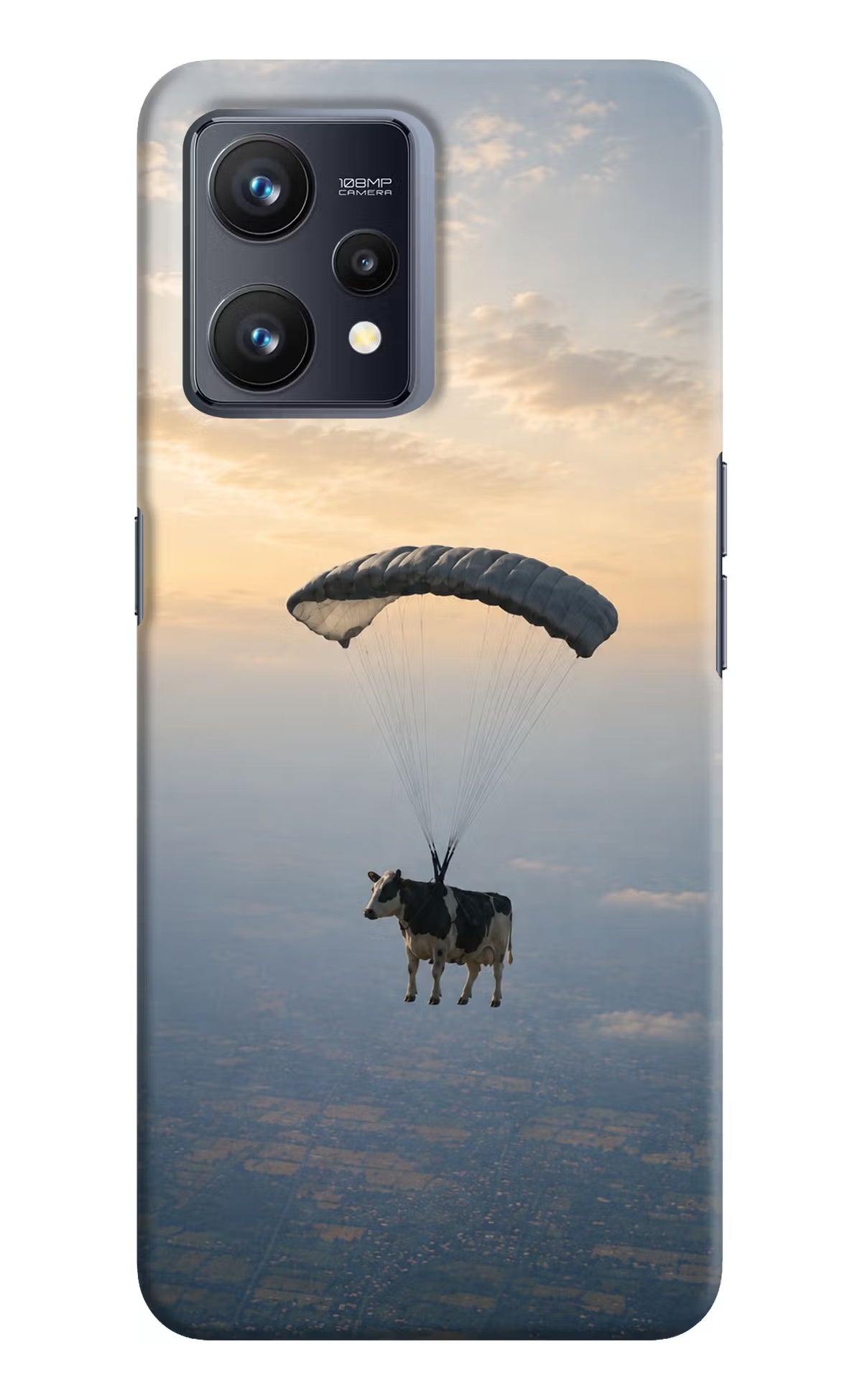 Skydiving Cow Realme 9 4G Back Cover - Skydiving Cow Realme 9 4G Back Cover Skydiving Cow Realme 9 4G Back Cover