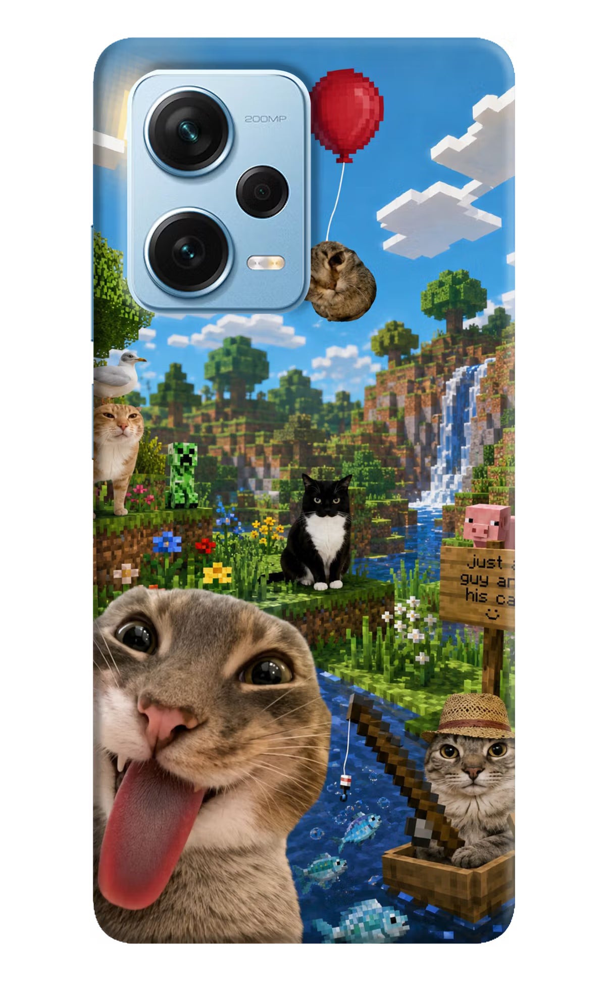 Minecraft Cat Chaos Redmi Note 12 Pro+ 5G Back Cover - Minecraft Cat Chaos Redmi Note 12 Pro+ 5G Back Cover Minecraft Cat Chaos Redmi Note 12 Pro+ 5G Back Cover