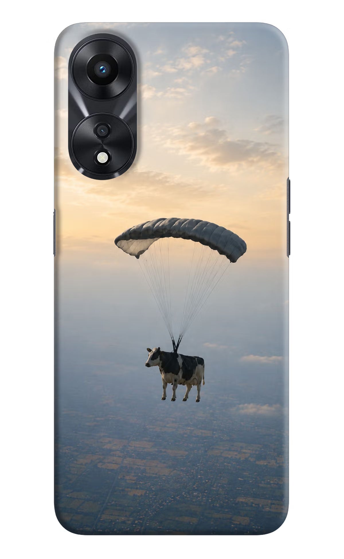 Skydiving Cow Oppo A78 5G Back Cover - Skydiving Cow Oppo A78 5G Back Cover Skydiving Cow Oppo A78 5G Back Cover