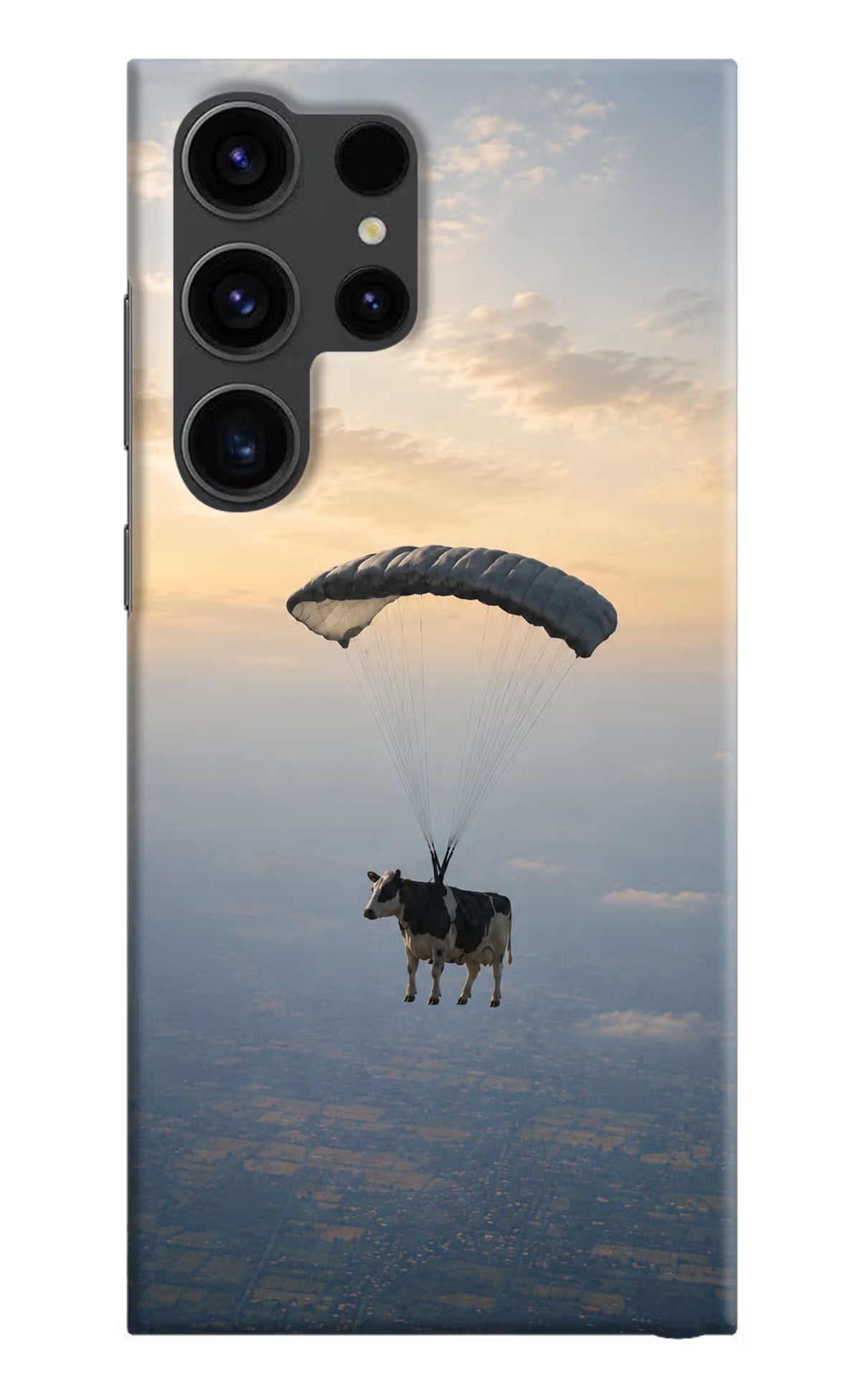 Skydiving Cow Samsung S23 Ultra Back Cover - Skydiving Cow Samsung S23 Ultra Back Cover Skydiving Cow Samsung S23 Ultra Back Cover