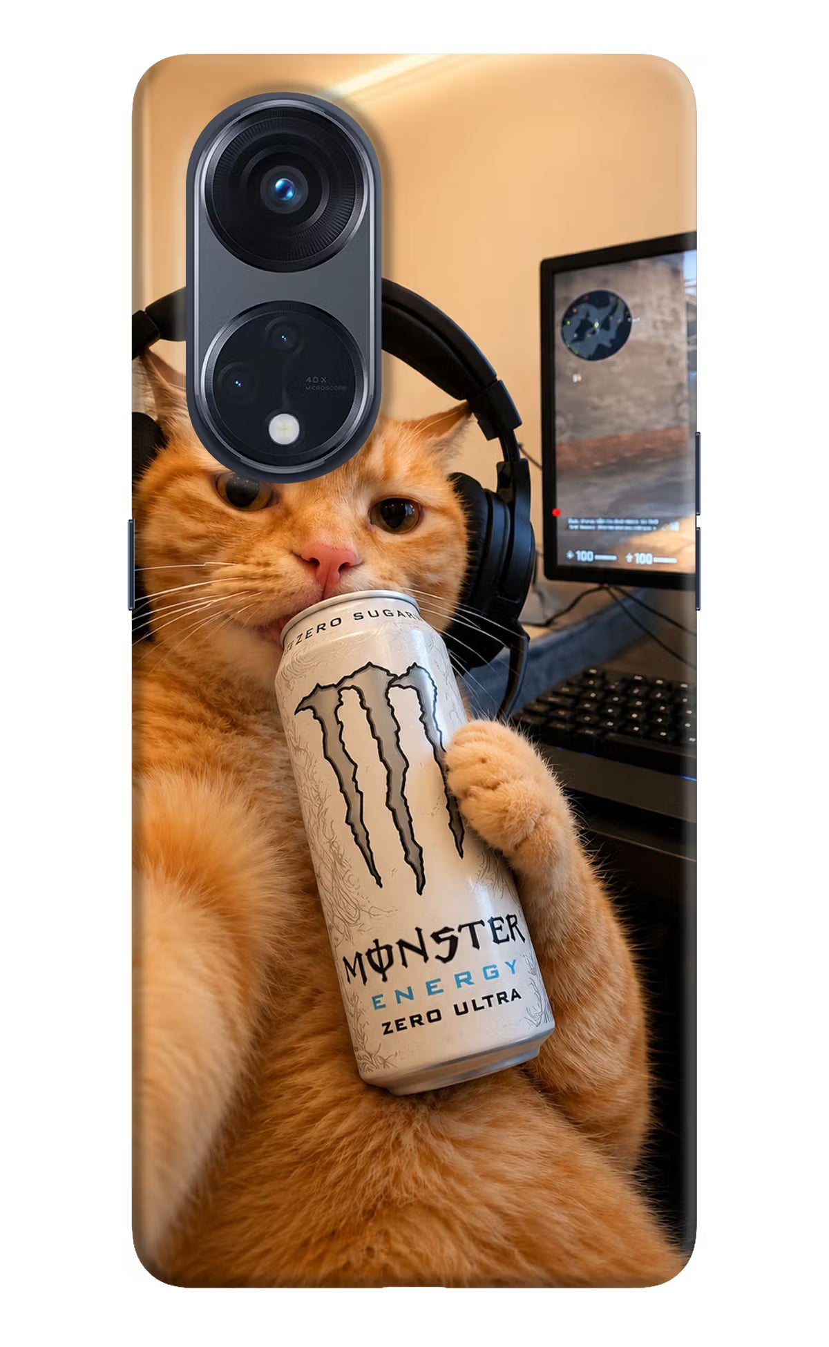 Gamer Cat Energy Oppo Reno8 T 5G Back Cover - Gamer Cat Energy Oppo Reno8 T 5G Back Cover Gamer Cat Energy Oppo Reno8 T 5G Back Cover