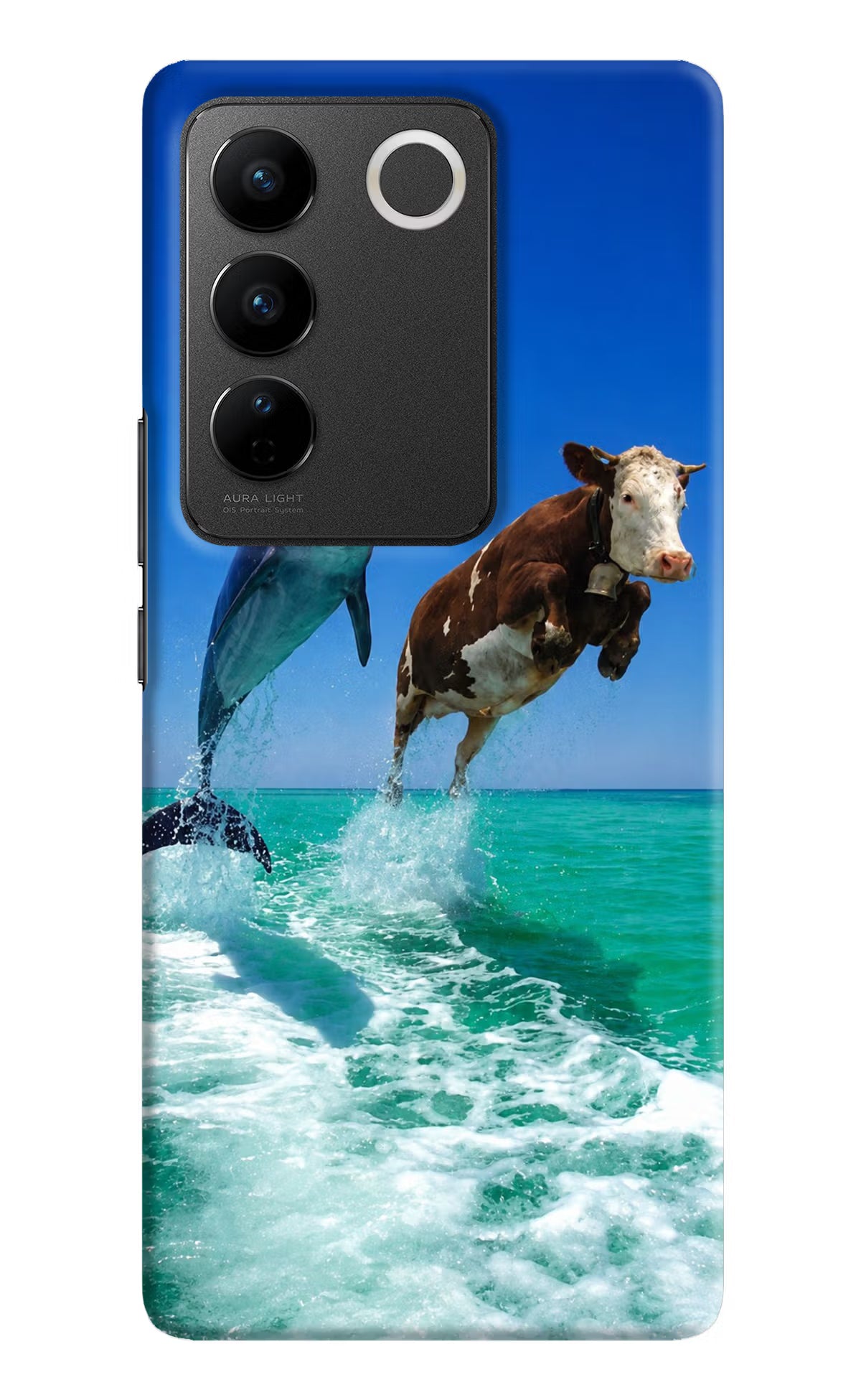 Dolphin vs Cow Vivo V27/V27 Pro Back Cover - Dolphin vs Cow Vivo V27/V27 Pro Back Cover Dolphin vs Cow Vivo V27/V27 Pro Back Cover