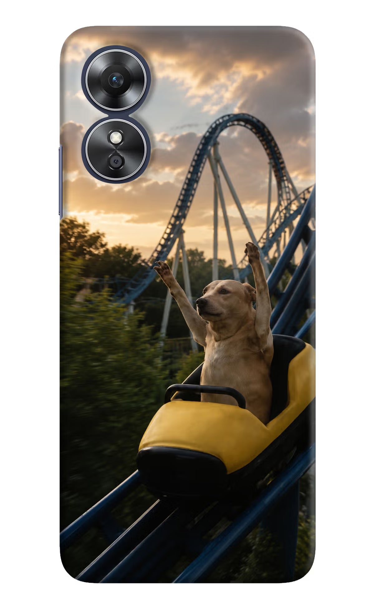 Rollercoaster Dog Oppo A17 Back Cover - Rollercoaster Dog Oppo A17 Back Cover Rollercoaster Dog Oppo A17 Back Cover