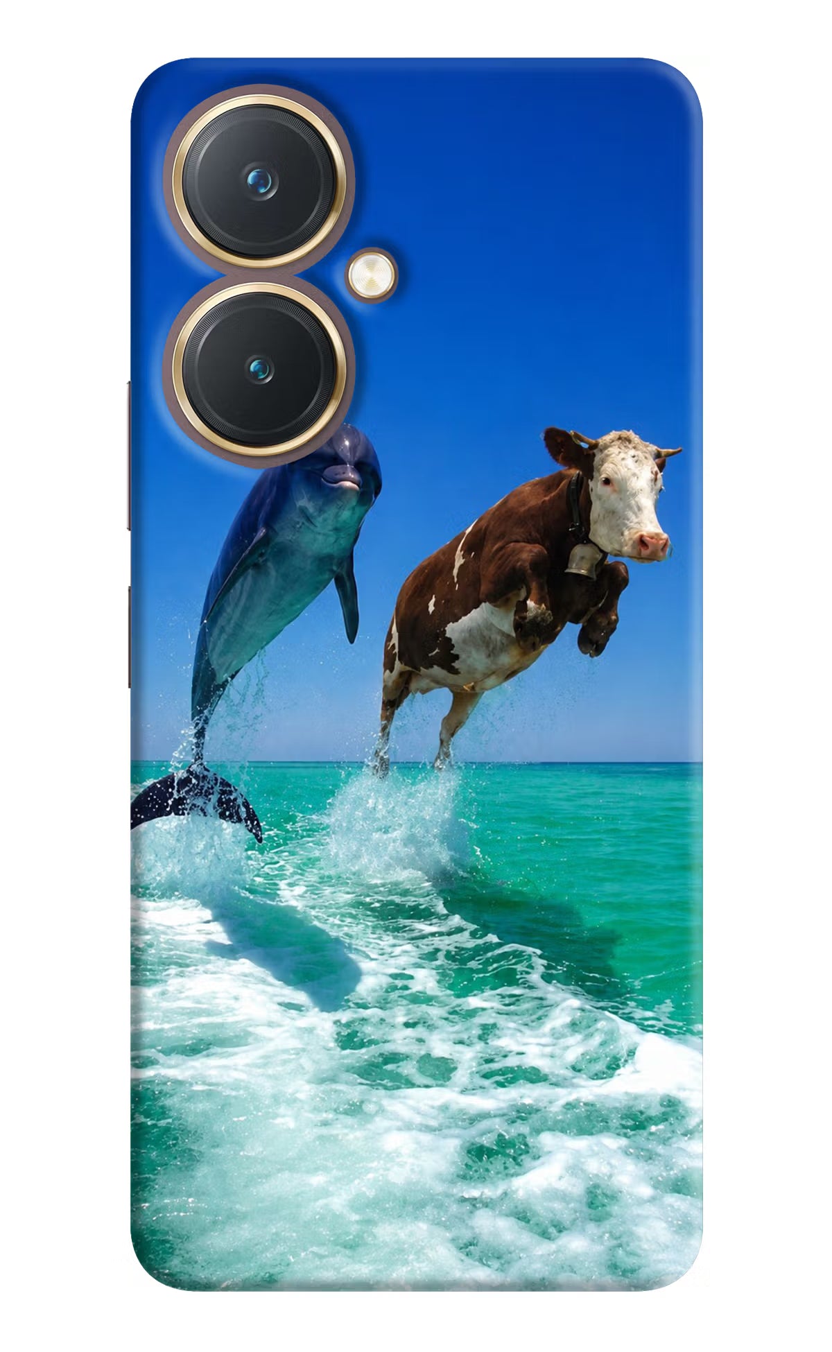 Dolphin vs Cow Vivo Y27 Back Cover - Dolphin vs Cow Vivo Y27 Back Cover Dolphin vs Cow Vivo Y27 Back Cover