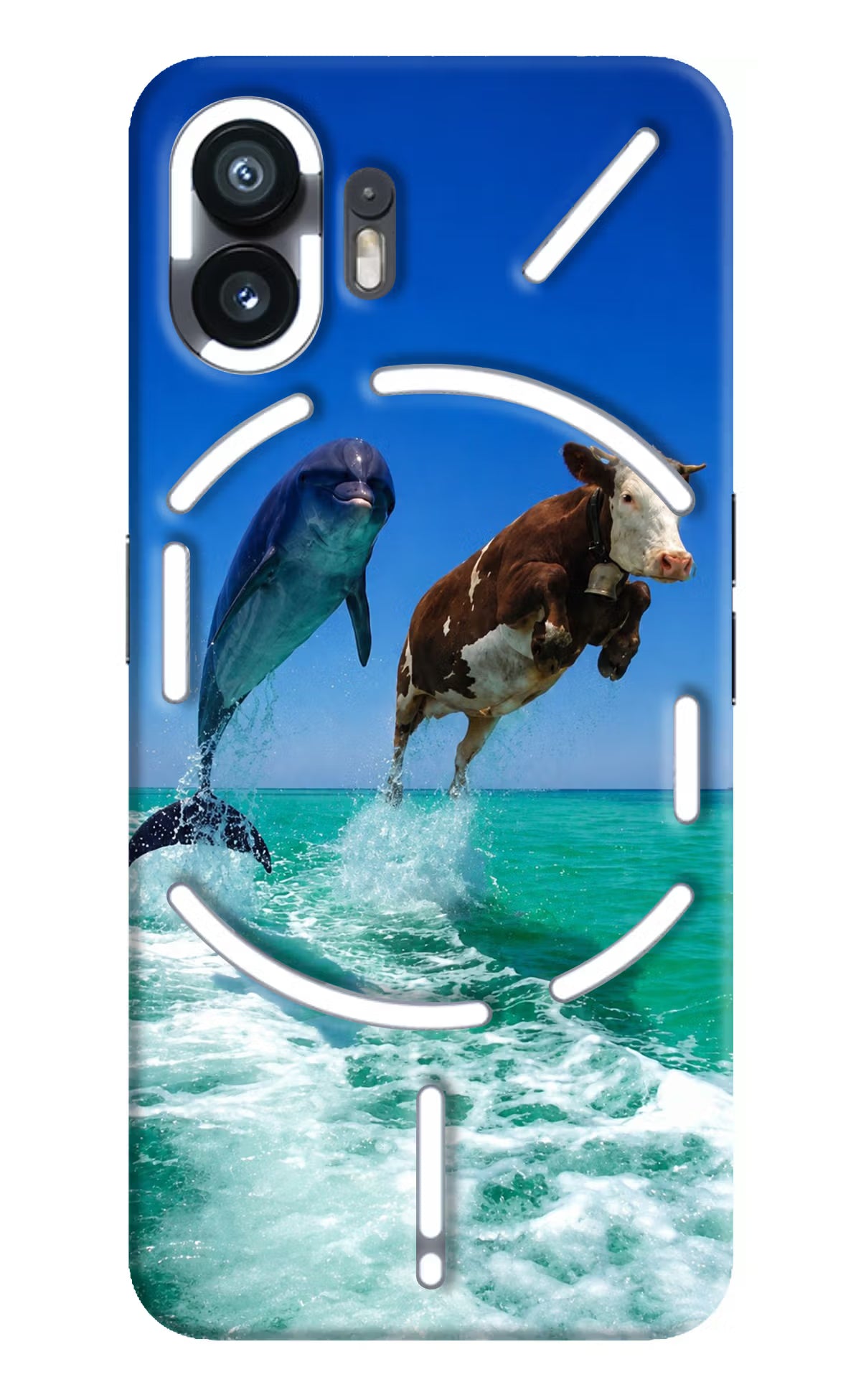 Dolphin vs Cow Nothing Phone 2 Back Cover - Dolphin vs Cow Nothing Phone 2 Back Cover Dolphin vs Cow Nothing Phone 2 Back Cover
