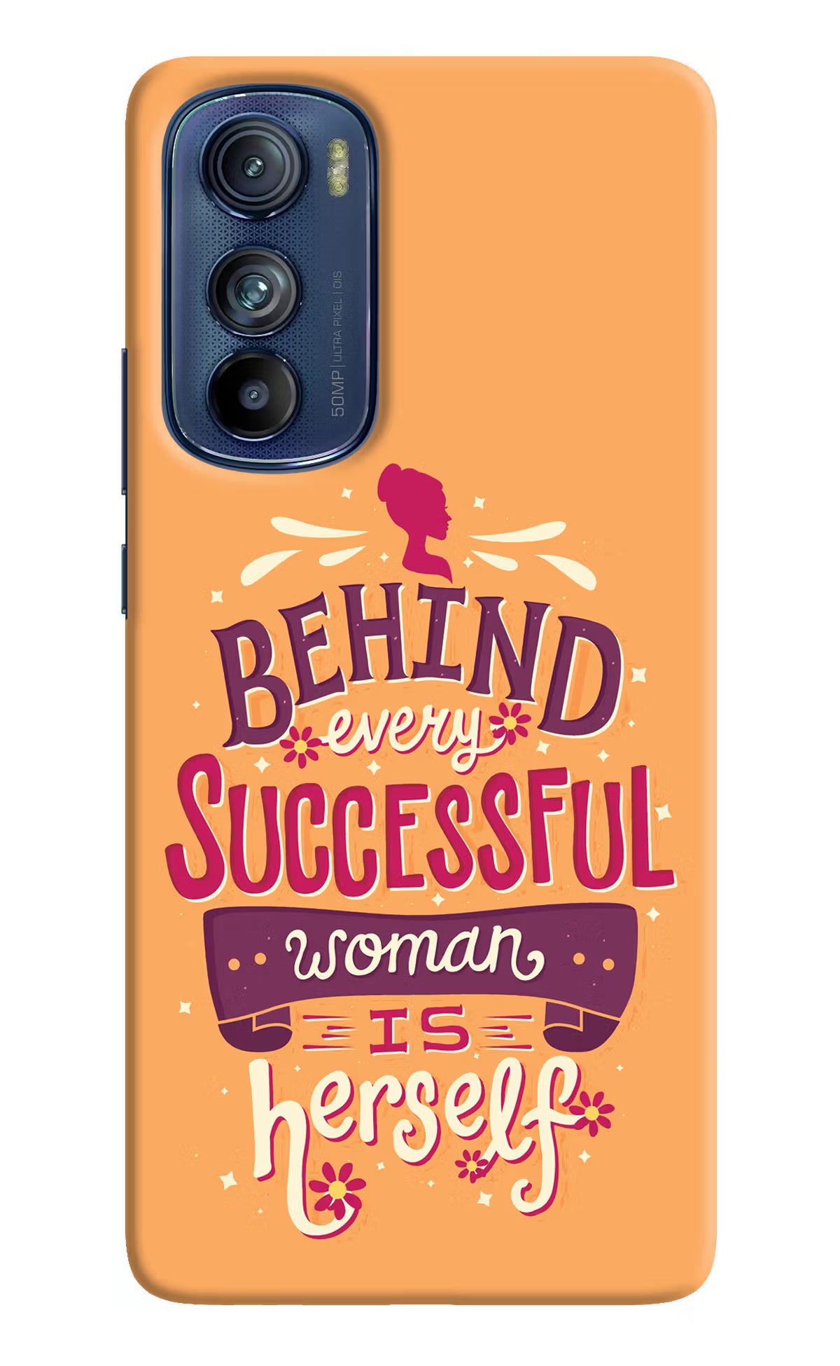 Behind Every Successful Woman There Is Herself Moto Edge 30 Hard Case Back Cover by Casekaro