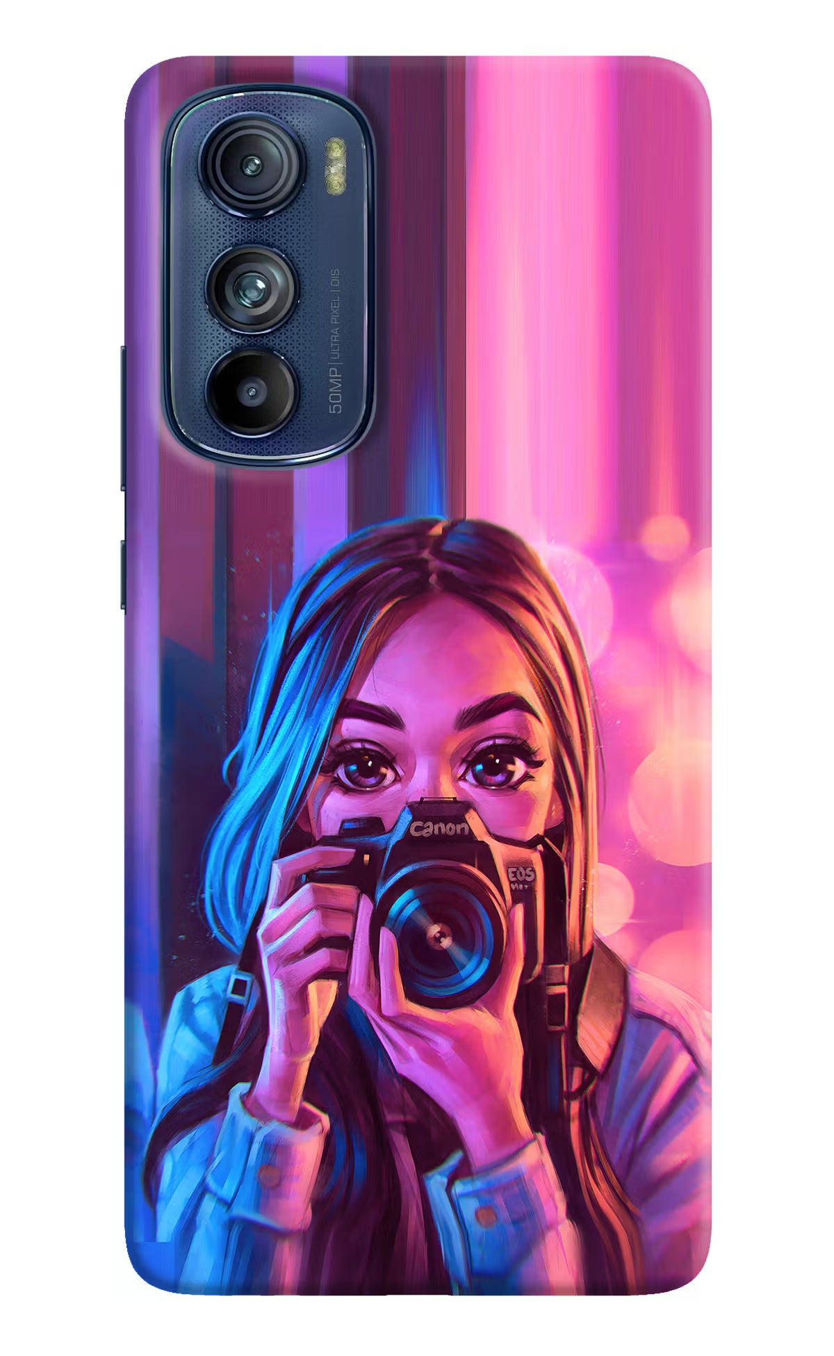 Girl Photographer Moto Edge 30 Hard Case Back Cover by Casekaro