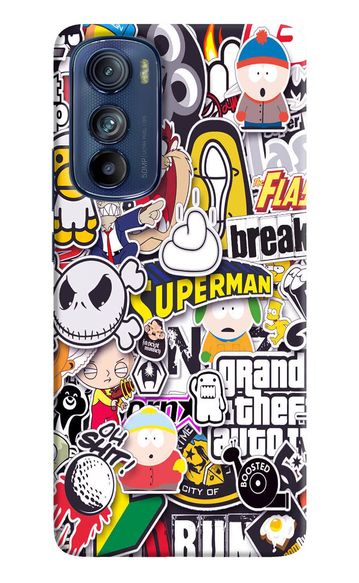 Sticker Bomb Moto Edge 30 Hard Case Back Cover by Casekaro