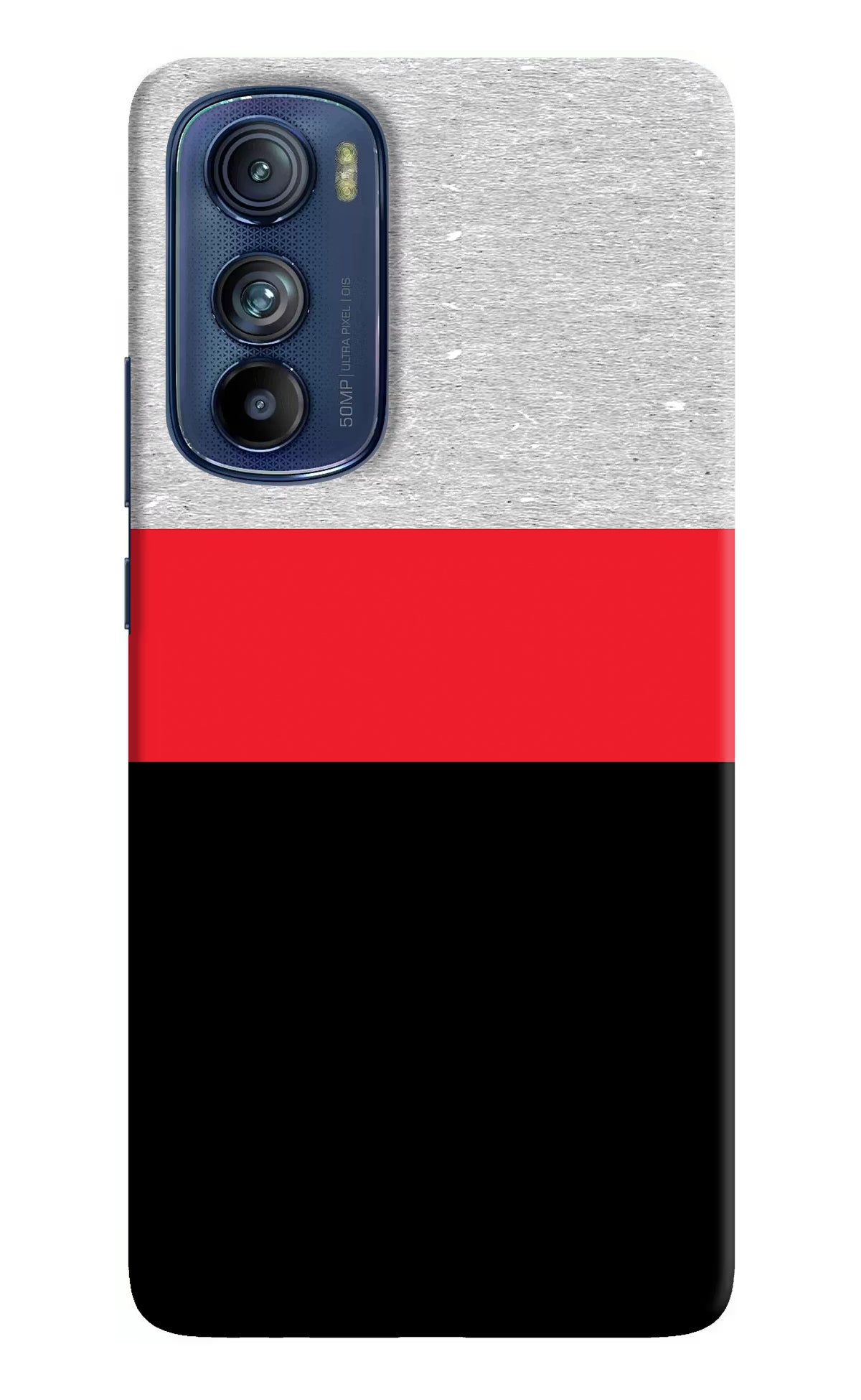 Tri Color Pattern Moto Edge 30 Hard Case Back Cover by Casekaro