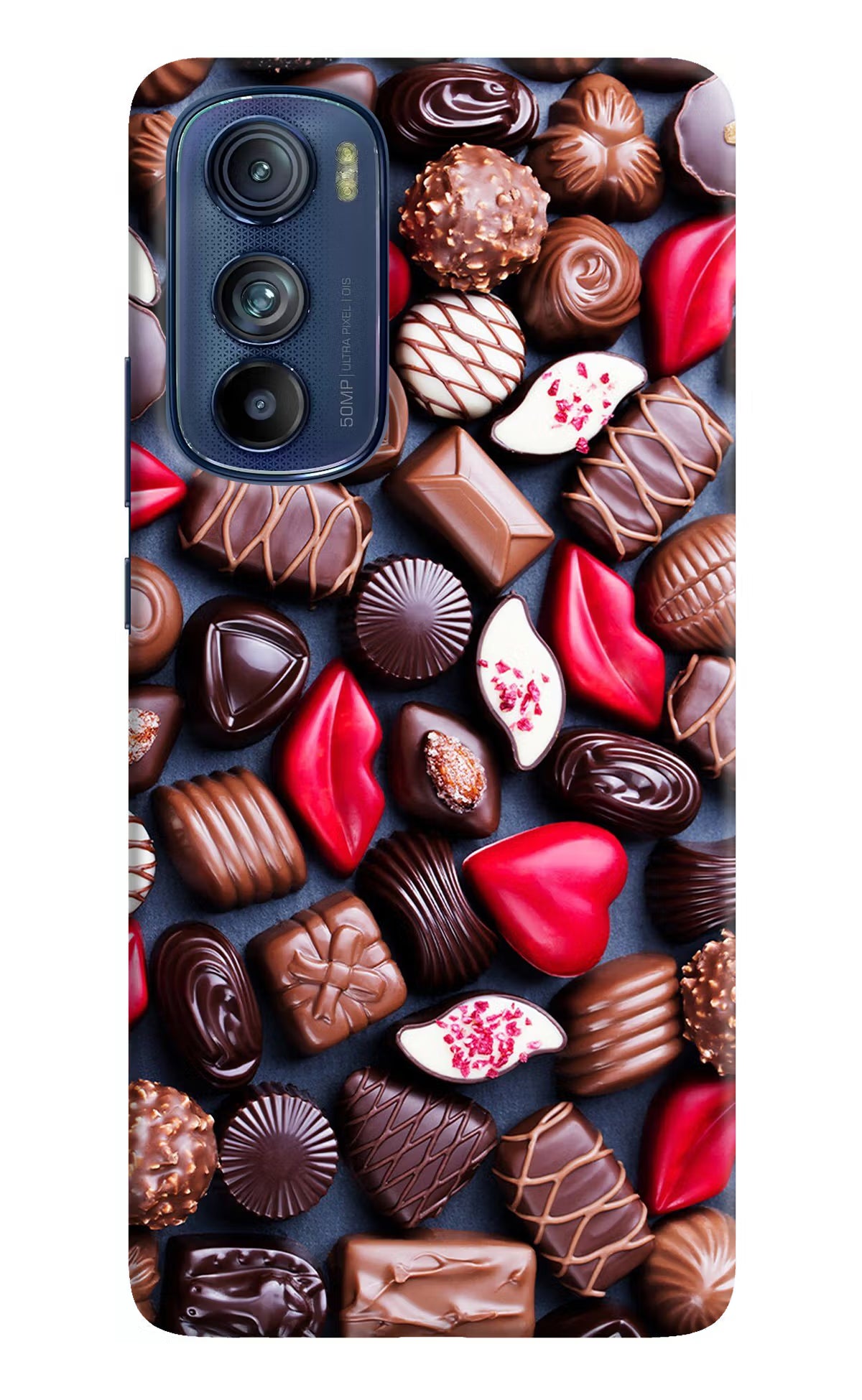 Chocolates Moto Edge 30 Hard Case Back Cover by Casekaro