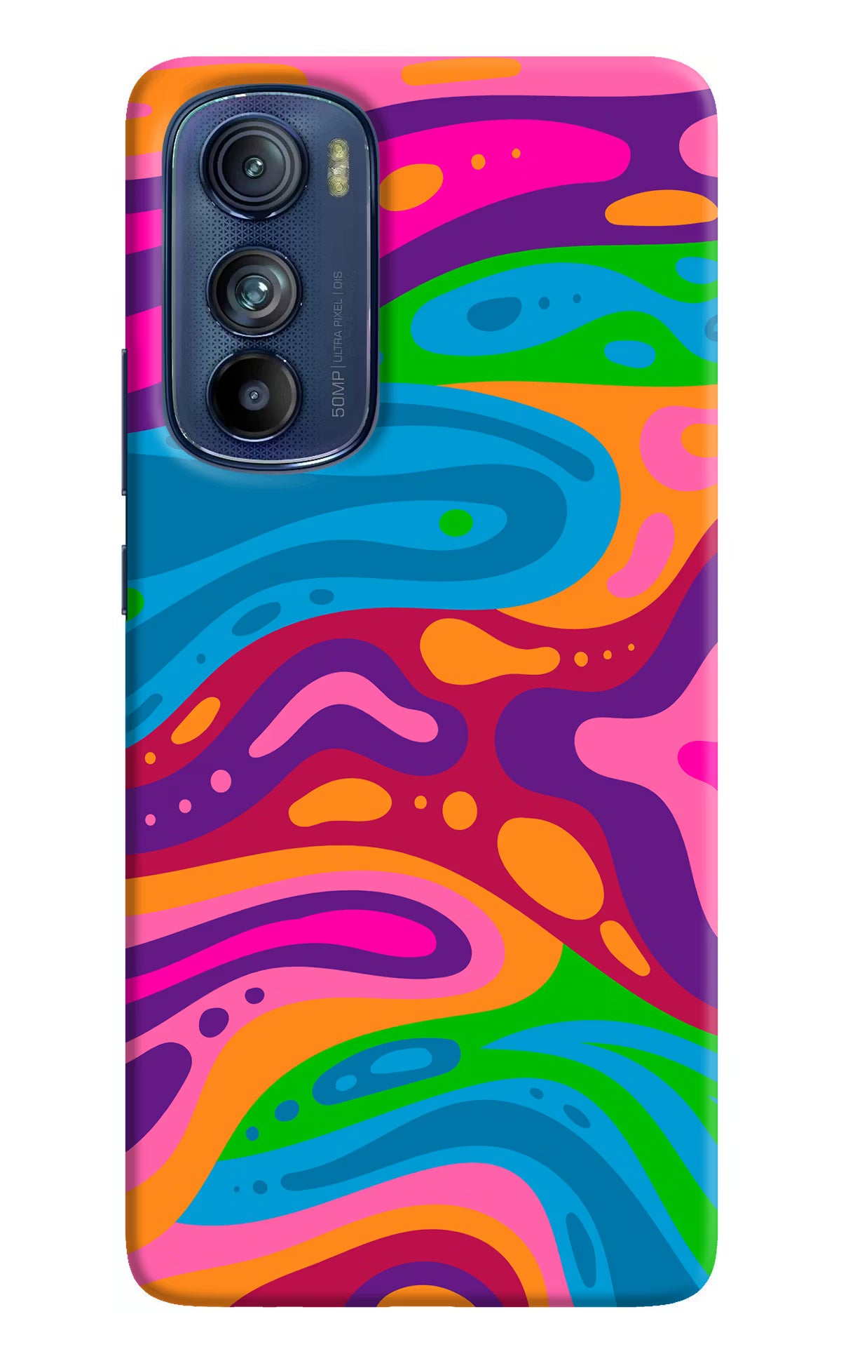 Trippy Pattern Moto Edge 30 Hard Case Back Cover by Casekaro