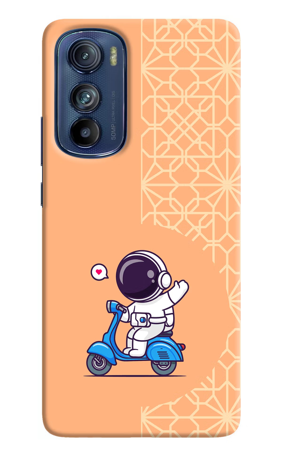 Cute Astronaut Riding Moto Edge 30 Hard Case Back Cover by Casekaro