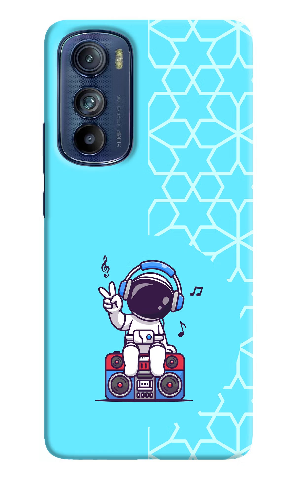 Cute Astronaut Chilling Moto Edge 30 Hard Case Back Cover by Casekaro