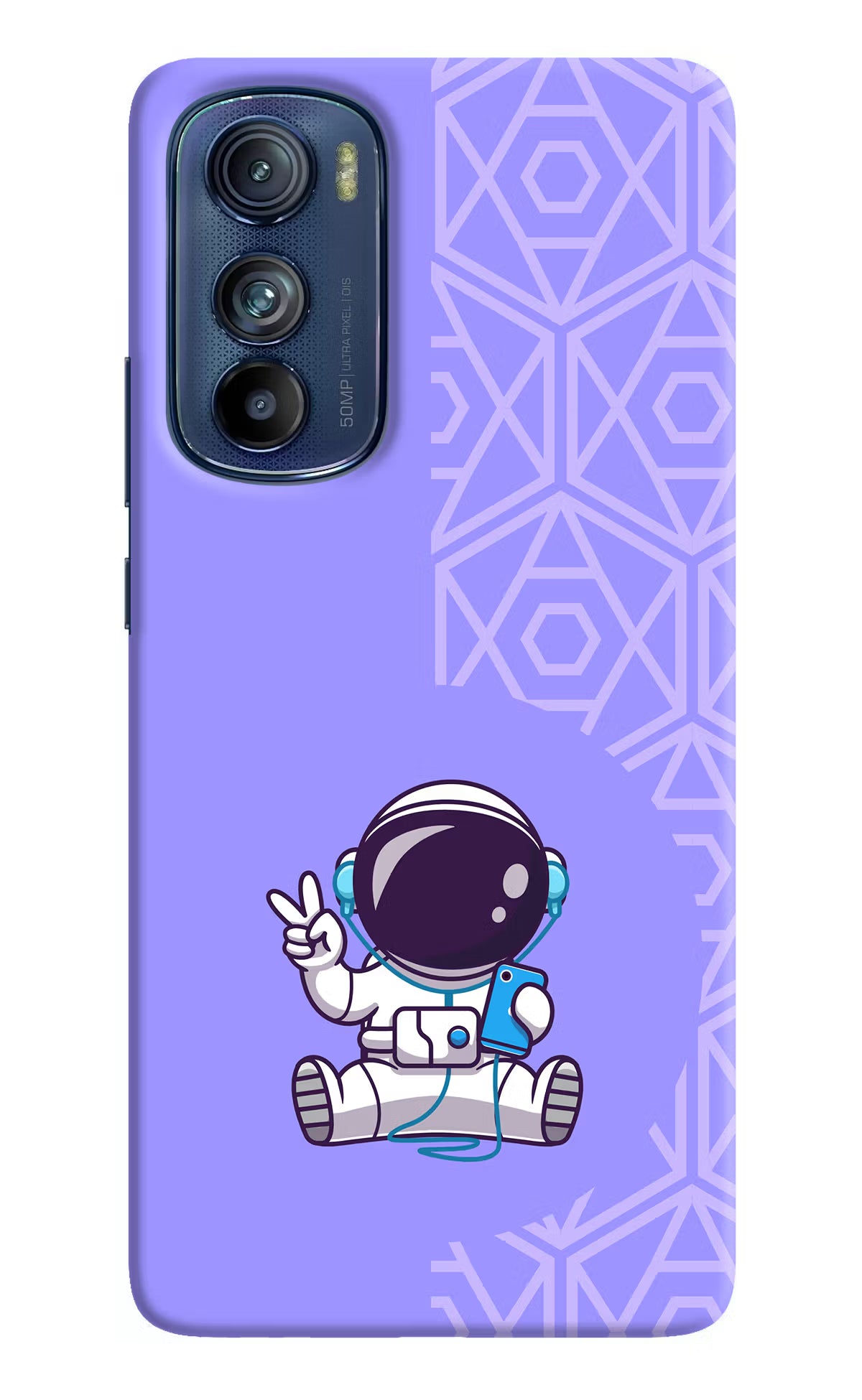 Cute Astronaut Chilling Moto Edge 30 Hard Case Back Cover by Casekaro