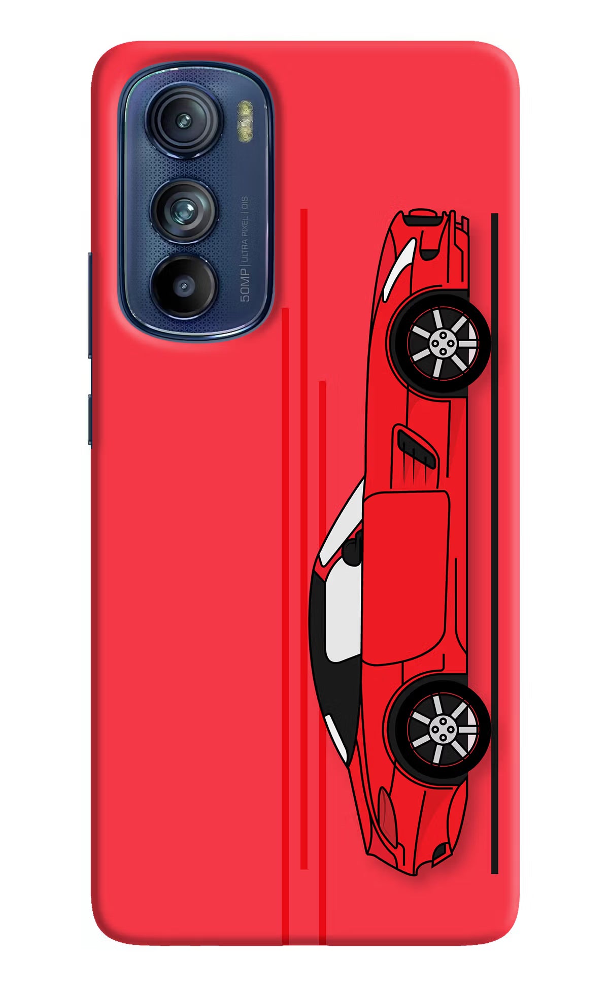 Red Velocity Moto Edge 30 Hard Case Back Cover by Casekaro