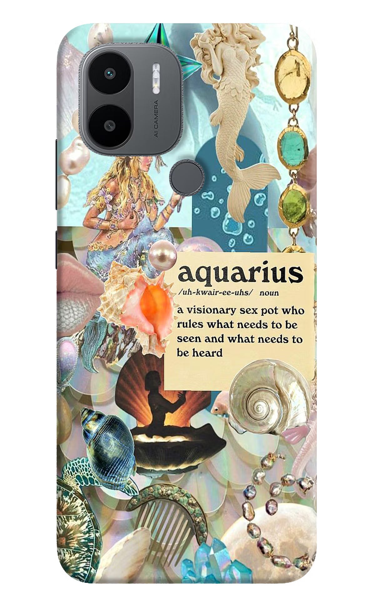 Aquarius Zodiac Redmi A1+/A2+ Back Cover - Aquarius Zodiac Redmi A1+/A2+ Hard Case Back Cover by Casekaro Aquarius Zodiac Redmi A1+/A2+ Hard Case Back Cover by Casekaro