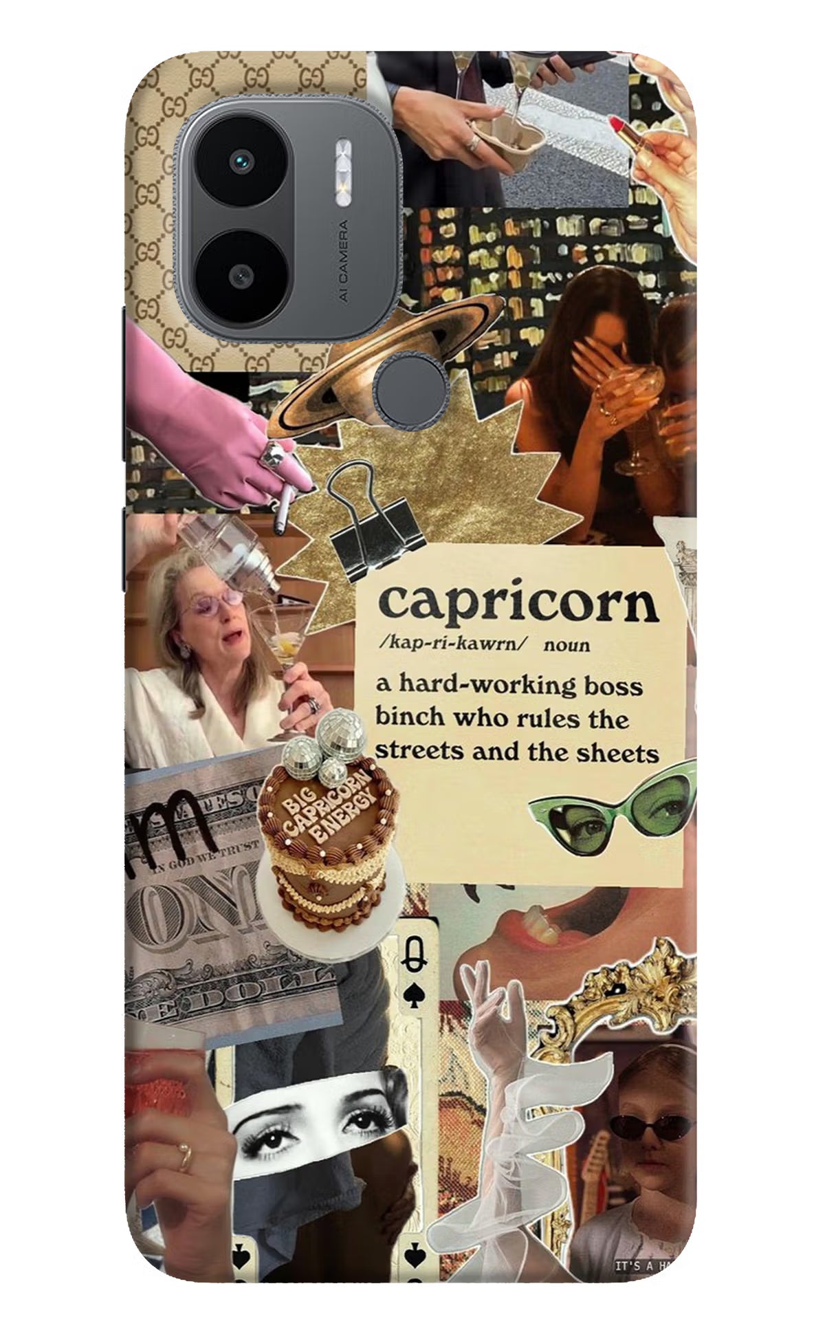 Capricorn Zodiac Redmi A1+/A2+ Back Cover - Capricorn Zodiac Redmi A1+/A2+ Hard Case Back Cover by Casekaro Capricorn Zodiac Redmi A1+/A2+ Hard Case Back Cover by Casekaro