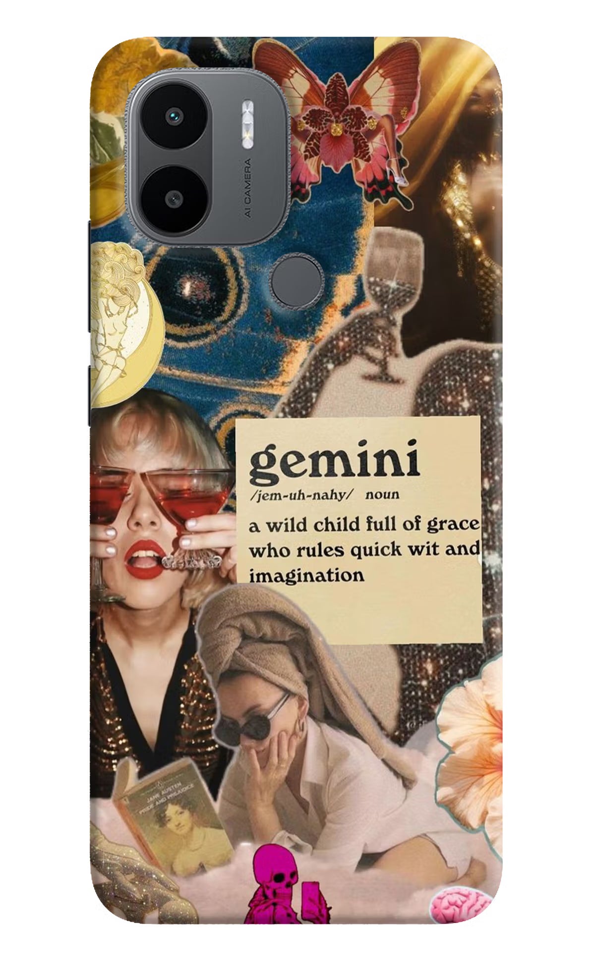 Gemini Zodiac Redmi A1+/A2+ Back Cover - Gemini Zodiac Redmi A1+/A2+ Hard Case Back Cover by Casekaro Gemini Zodiac Redmi A1+/A2+ Hard Case Back Cover by Casekaro