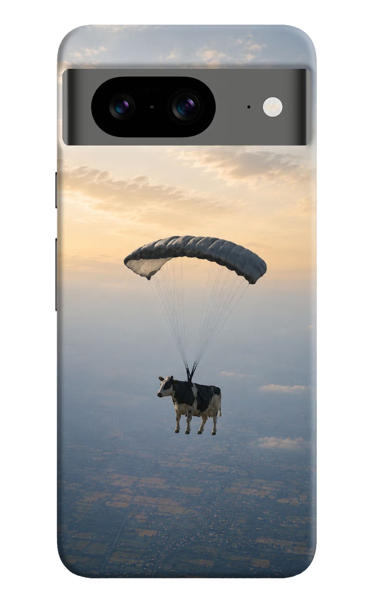 Skydiving Cow Google Pixel 8 Back Cover - Skydiving Cow Google Pixel 8 Back Cover Skydiving Cow Google Pixel 8 Back Cover