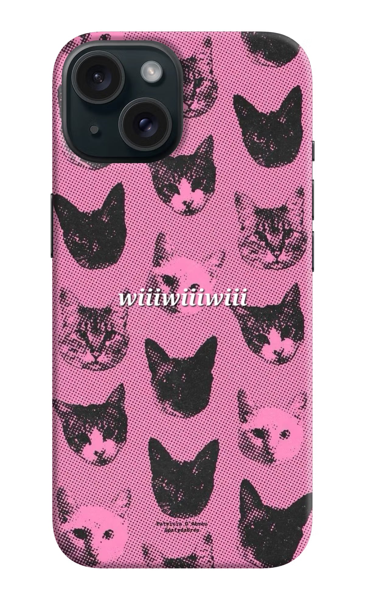 Pink Cats iPhone 15 Back Cover - Pink Cats iPhone 15 Back Cover Pink Cats iPhone 15 Back Cover