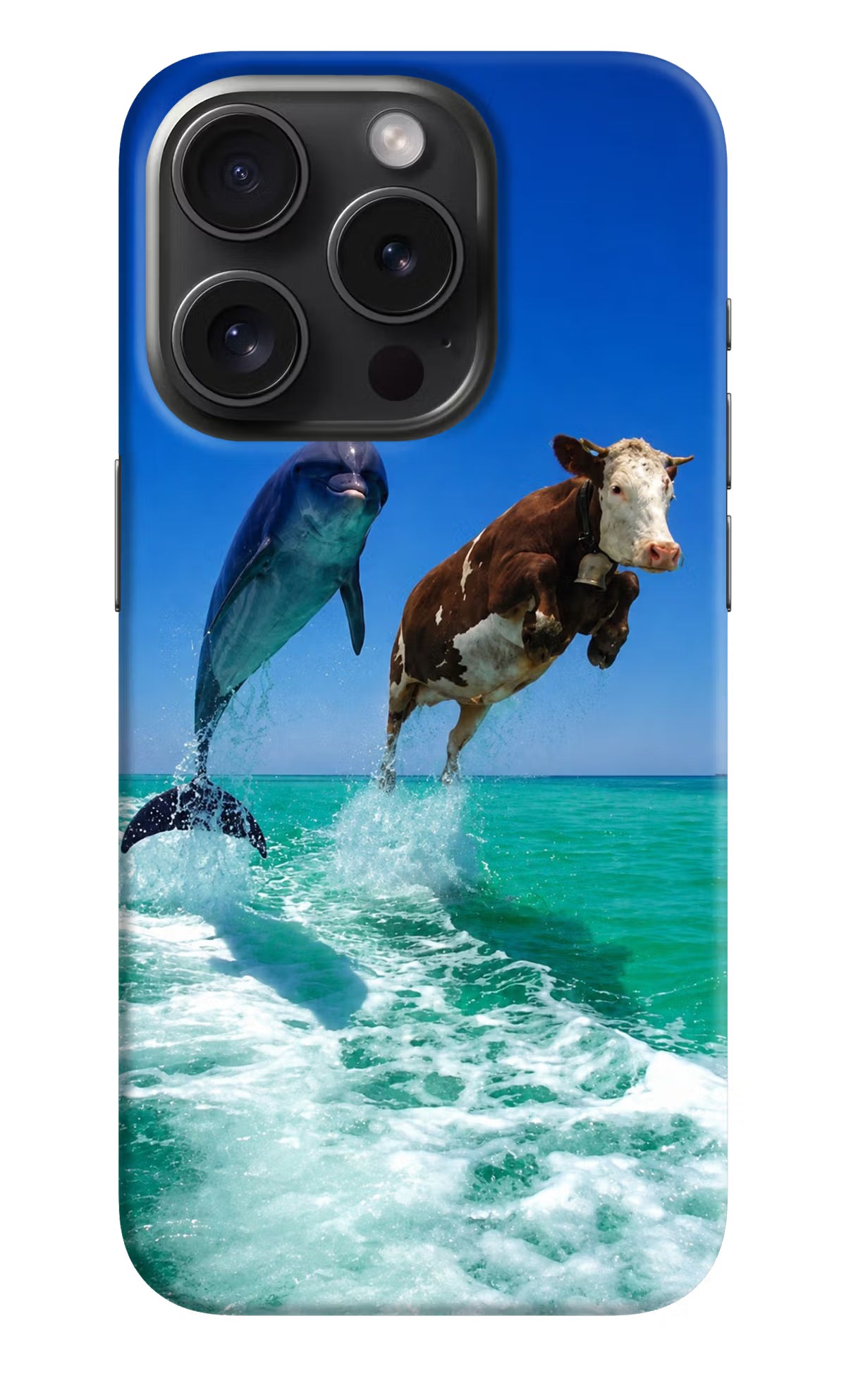 Dolphin vs Cow iPhone 15 Pro Max Back Cover - Dolphin vs Cow iPhone 15 Pro Max Back Cover Dolphin vs Cow iPhone 15 Pro Max Back Cover