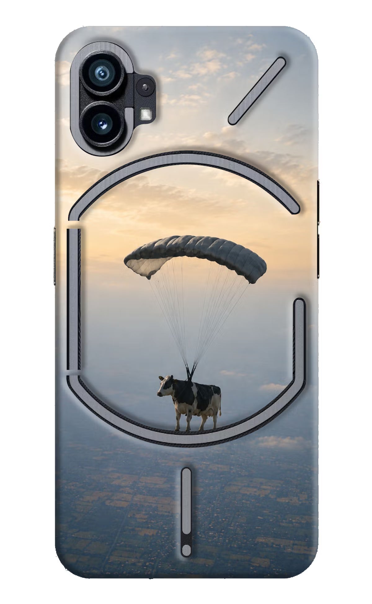 Skydiving Cow Nothing Phone 1 Back Cover - Skydiving Cow Nothing Phone 1 Back Cover Skydiving Cow Nothing Phone 1 Back Cover