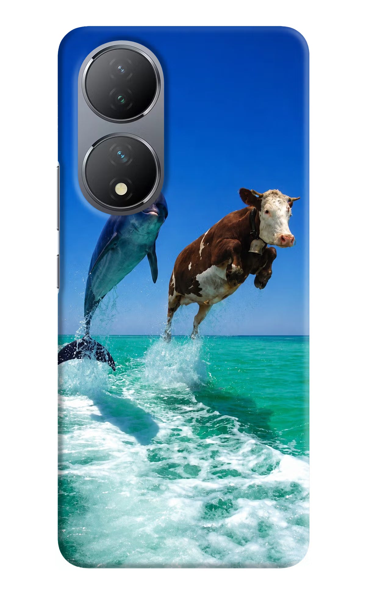 Dolphin vs Cow Vivo Y100 Back Cover - Dolphin vs Cow Vivo Y100 Back Cover Dolphin vs Cow Vivo Y100 Back Cover