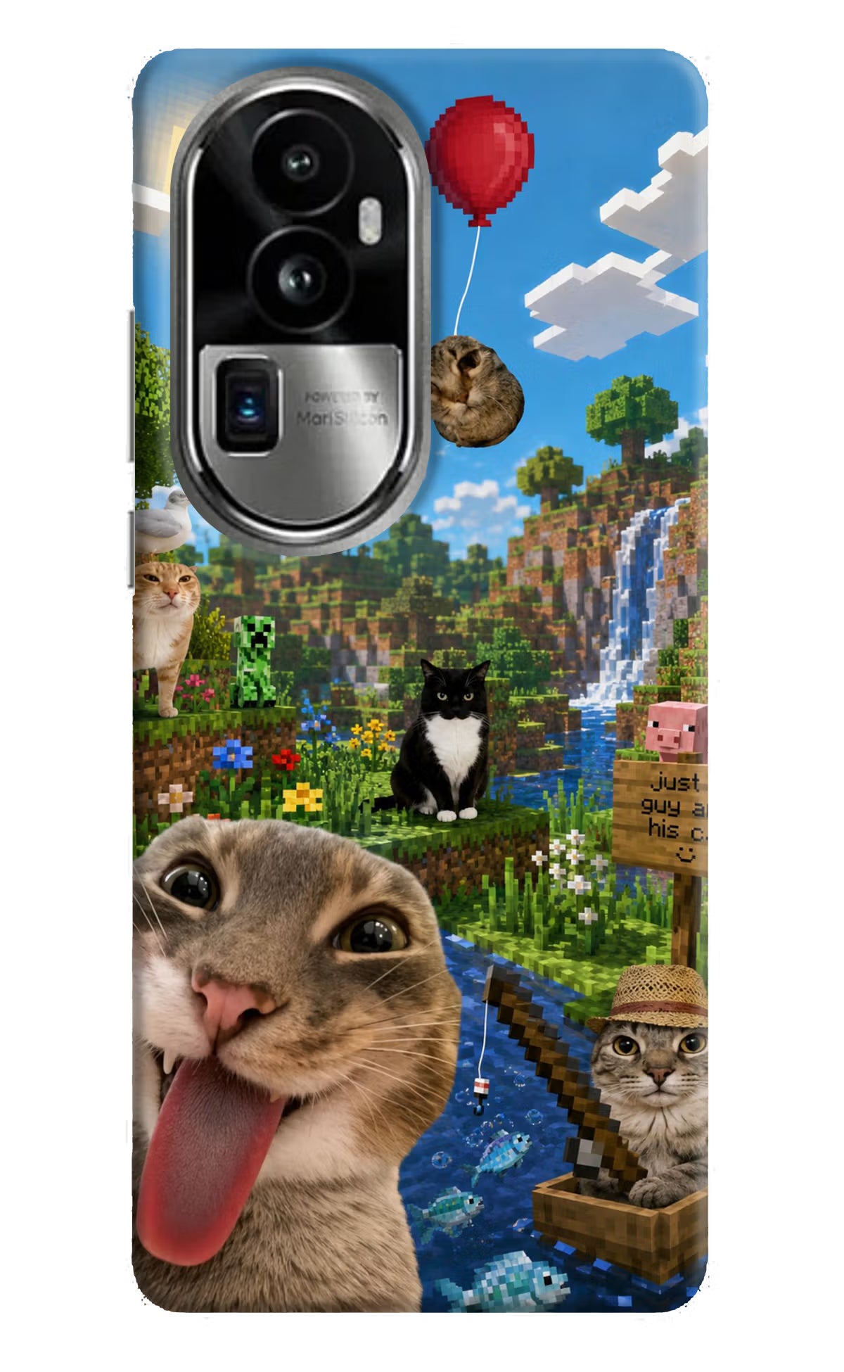 Minecraft Cat Chaos Oppo Reno10 Pro+ 5G Back Cover - Minecraft Cat Chaos Oppo Reno10 Pro+ 5G Back Cover Minecraft Cat Chaos Oppo Reno10 Pro+ 5G Back Cover
