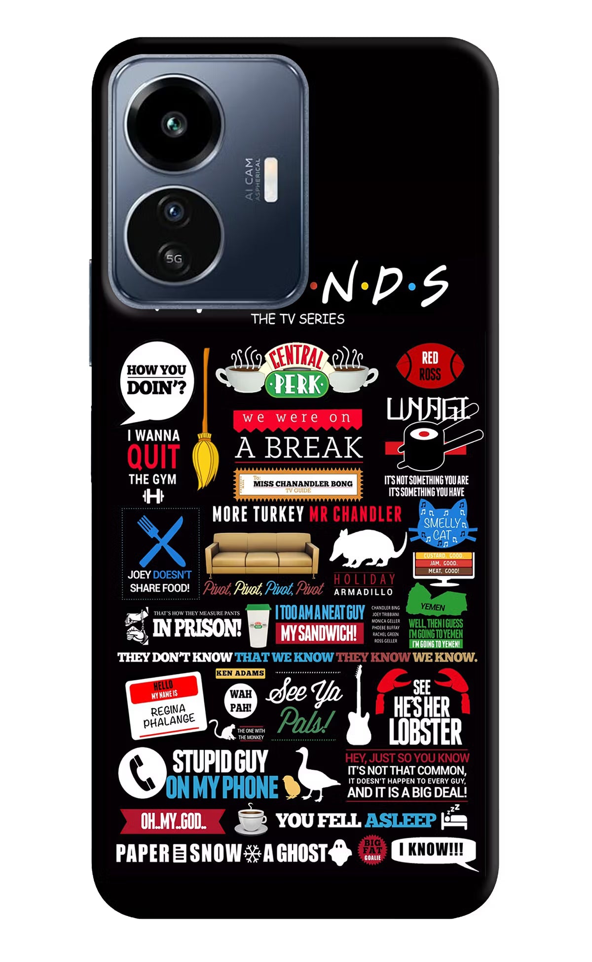 FRIENDS IQOO Z6 Lite 5G Back Cover - FRIENDS IQOO Z6 Lite 5G Back Cover FRIENDS IQOO Z6 Lite 5G Back Cover