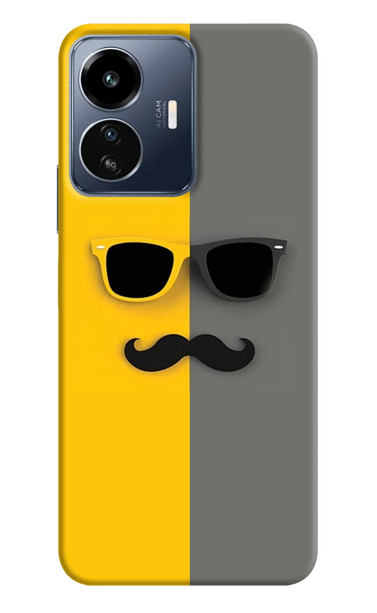 Sunglasses with Mustache IQOO Z6 Lite 5G Back Cover - Sunglasses with Mustache IQOO Z6 Lite 5G Back Cover Sunglasses with Mustache IQOO Z6 Lite 5G Back Cover
