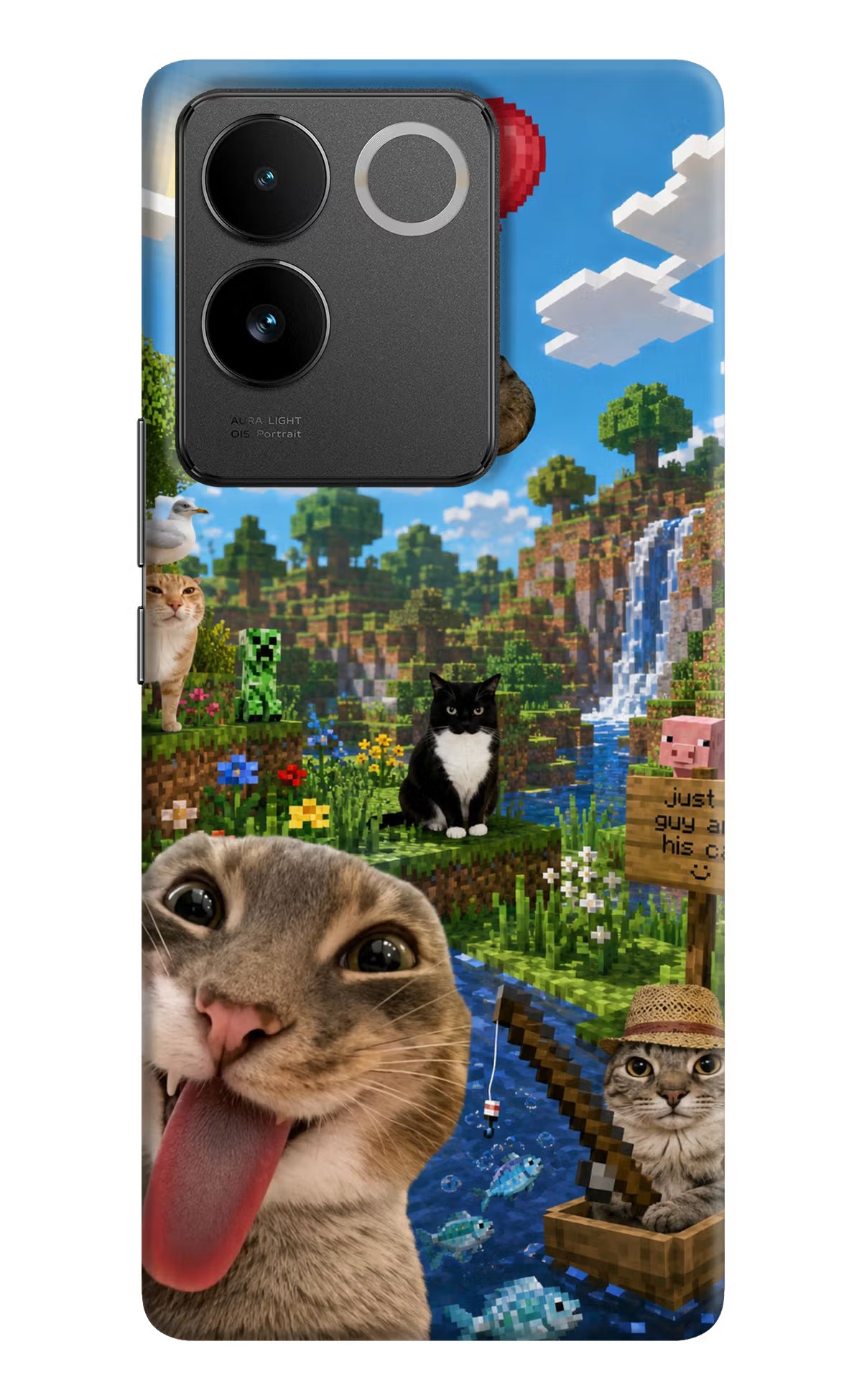 Minecraft Cat Chaos IQOO Z7 Pro 5G Back Cover - Minecraft Cat Chaos IQOO Z7 Pro 5G Back Cover Minecraft Cat Chaos IQOO Z7 Pro 5G Back Cover