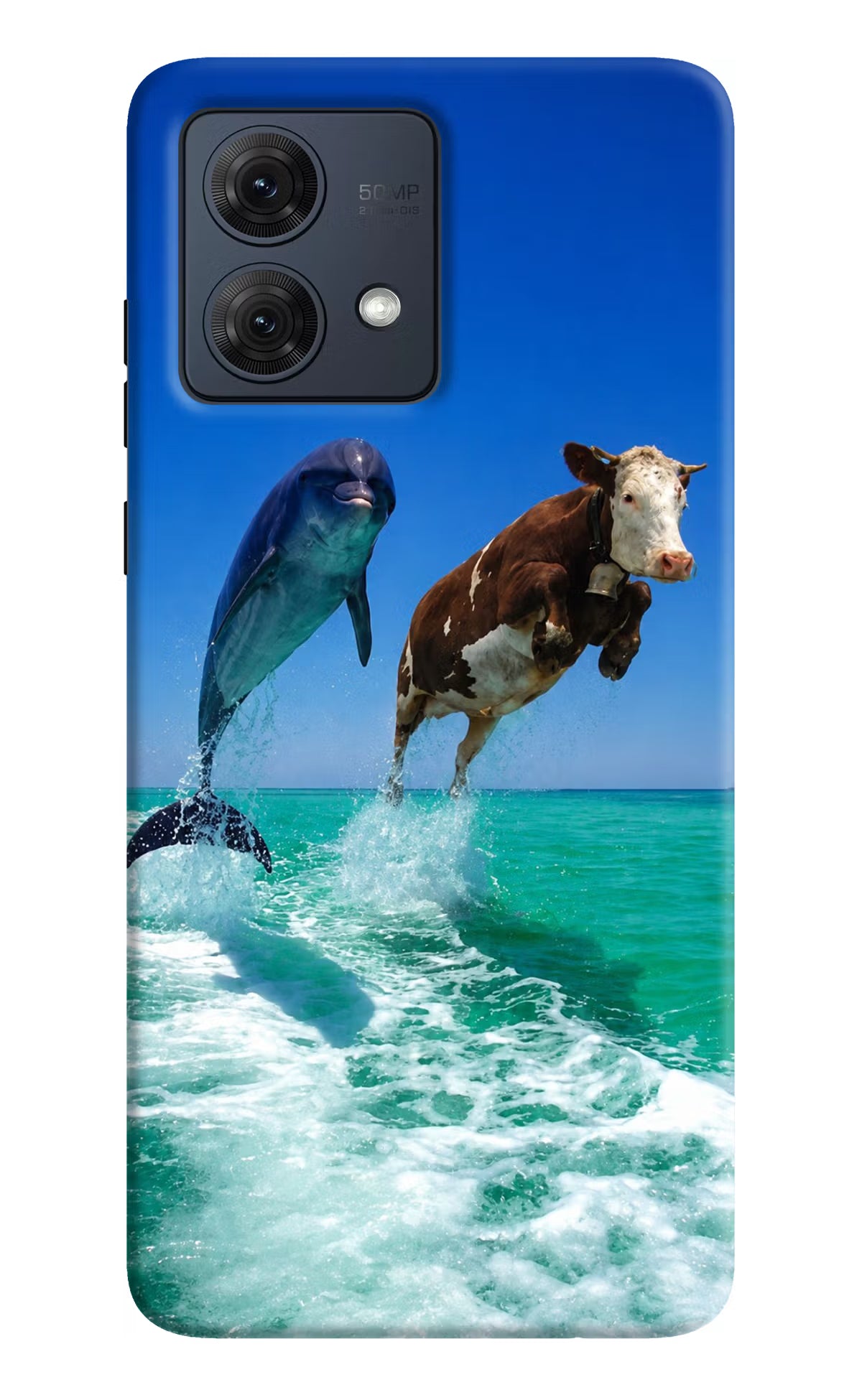 Dolphin vs Cow Moto G54 5G Back Cover - Dolphin vs Cow Moto G54 5G Back Cover Dolphin vs Cow Moto G54 5G Back Cover
