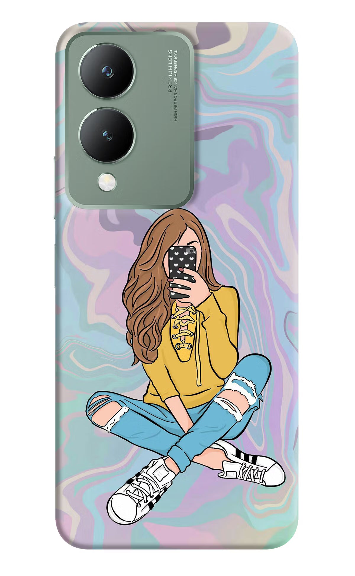 Selfie Girl Vivo Y17s Back Cover - Selfie Girl Vivo Y17s Back Cover Selfie Girl Vivo Y17s Back Cover