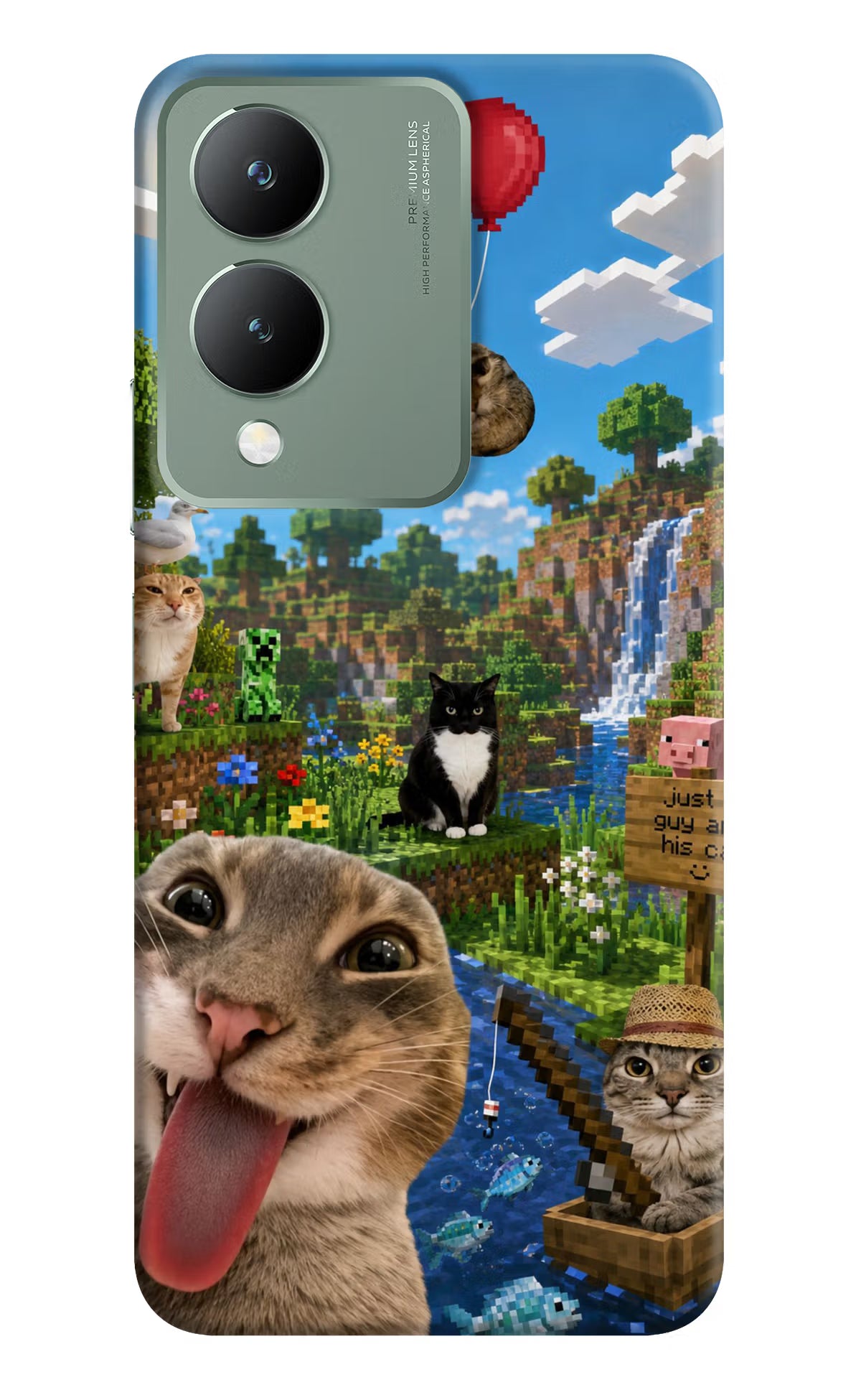 Minecraft Cat Chaos Vivo Y17s Back Cover - Minecraft Cat Chaos Vivo Y17s Back Cover Minecraft Cat Chaos Vivo Y17s Back Cover