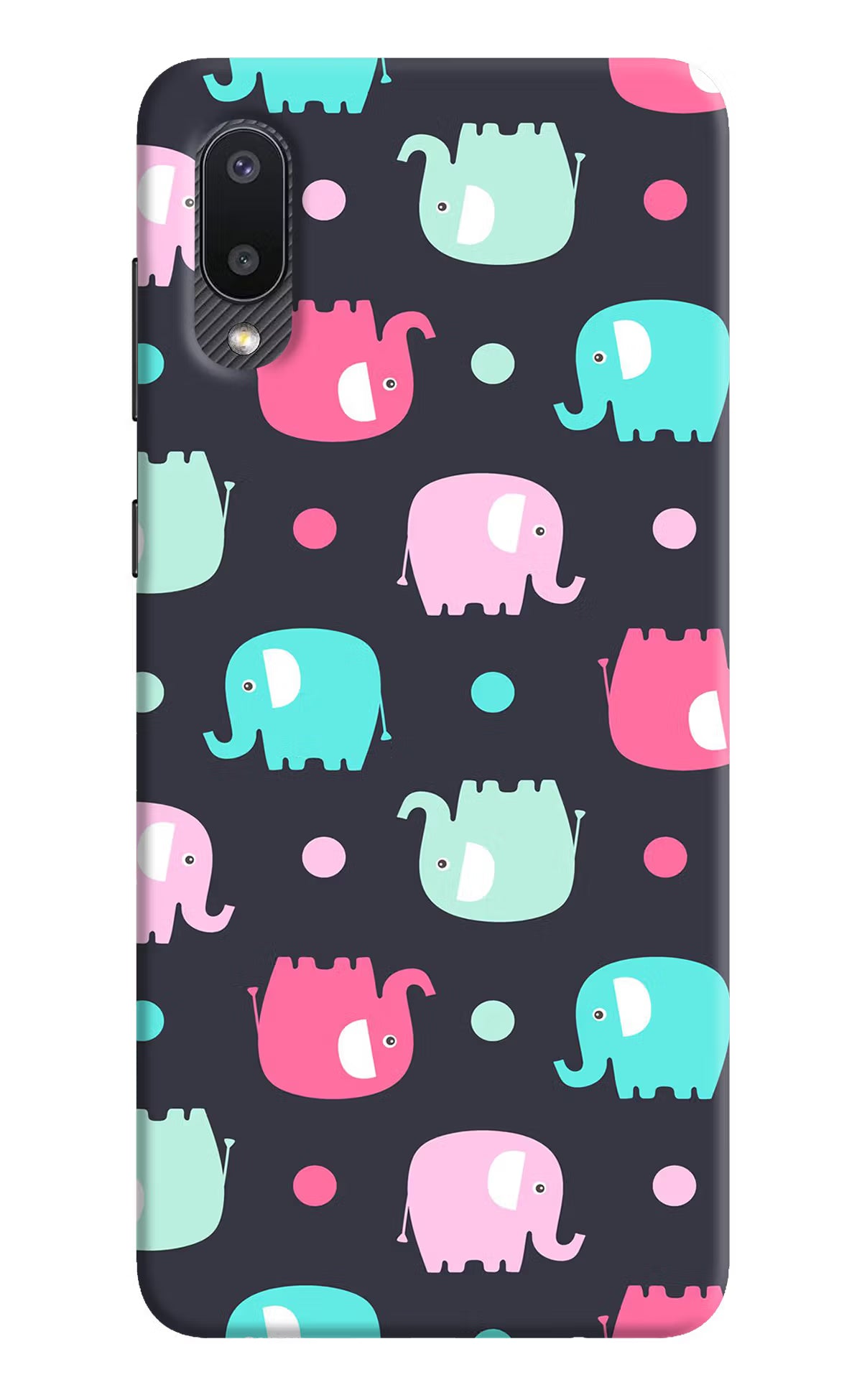 Elephants Samsung M02 Back Cover - Elephants Samsung M02 Hard Case Back Cover by Casekaro Elephants Samsung M02 Hard Case Back Cover by Casekaro