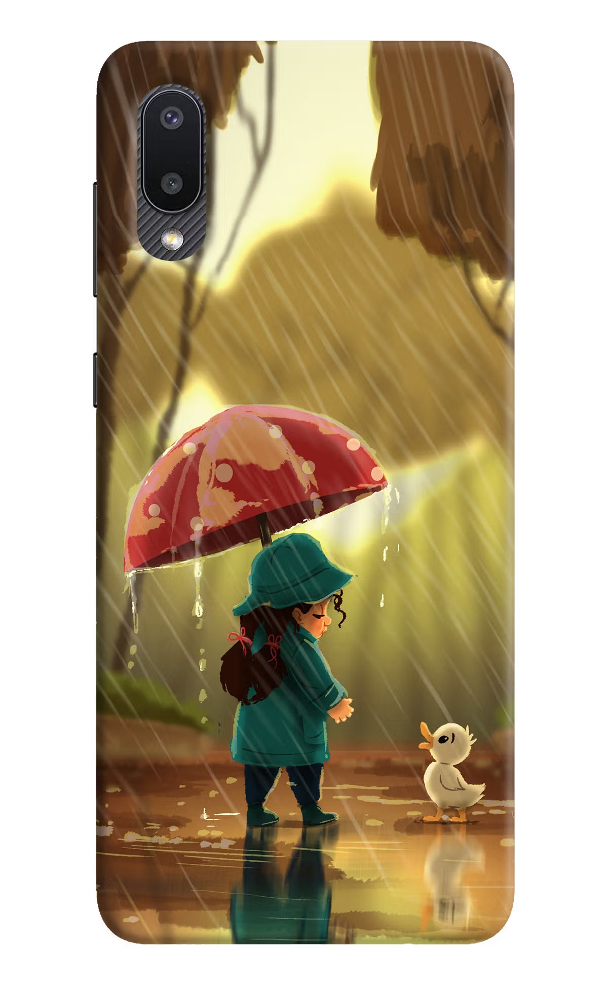 Rainy Day Samsung M02 Back Cover - Rainy Day Samsung M02 Hard Case Back Cover by Casekaro Rainy Day Samsung M02 Hard Case Back Cover by Casekaro