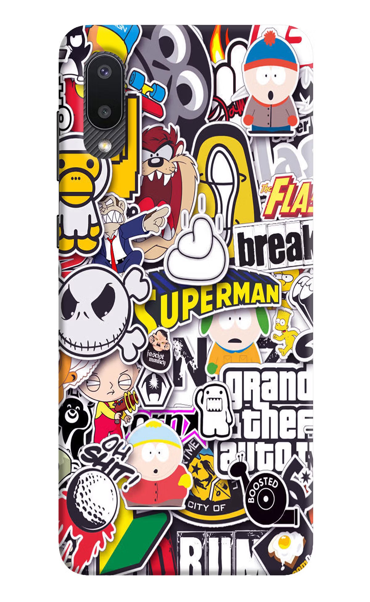 Sticker Bomb Samsung M02 Back Cover - Sticker Bomb Samsung M02 Hard Case Back Cover by Casekaro Sticker Bomb Samsung M02 Hard Case Back Cover by Casekaro