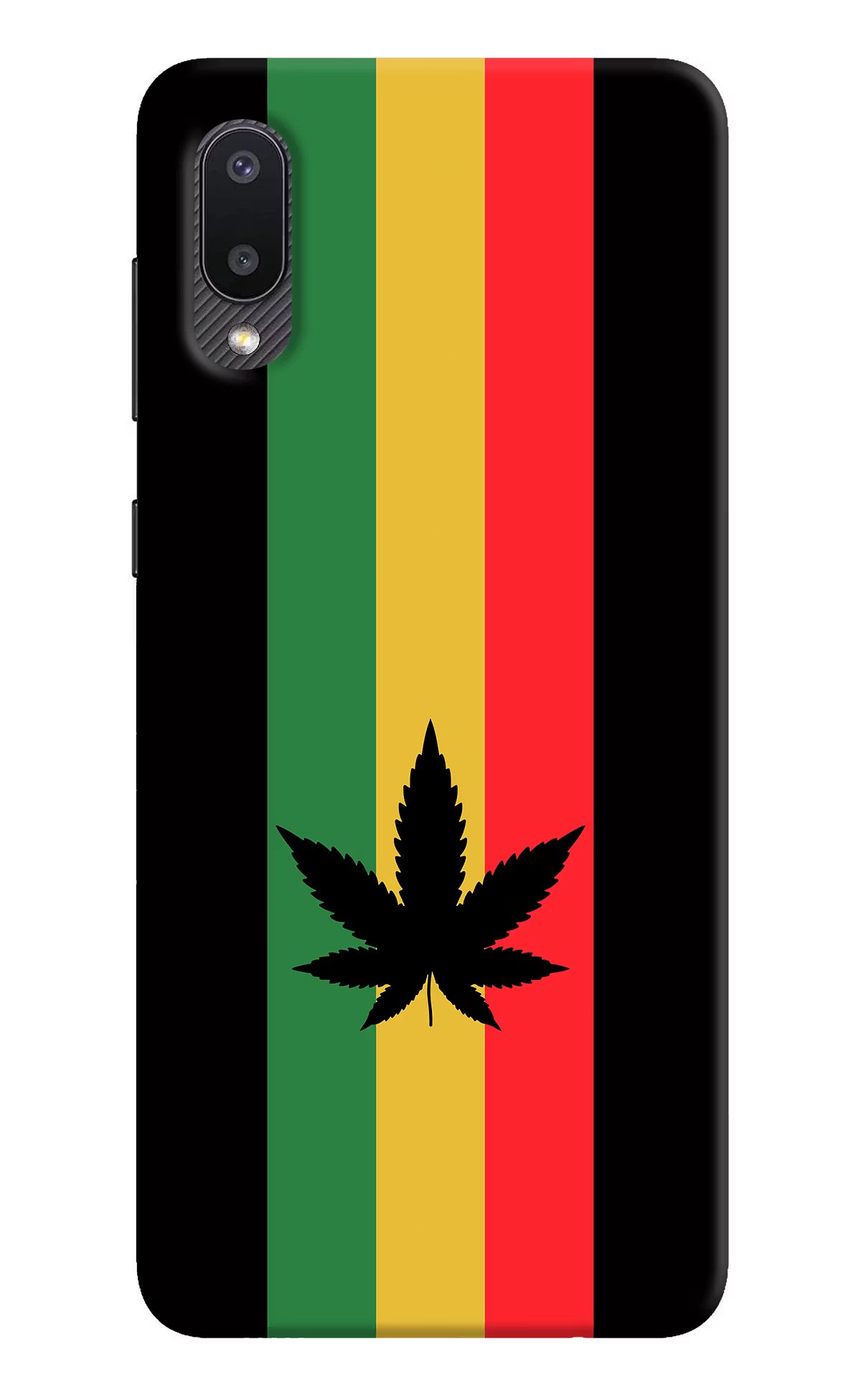 Weed Flag Samsung M02 Back Cover - Weed Flag Samsung M02 Hard Case Back Cover by Casekaro Weed Flag Samsung M02 Hard Case Back Cover by Casekaro