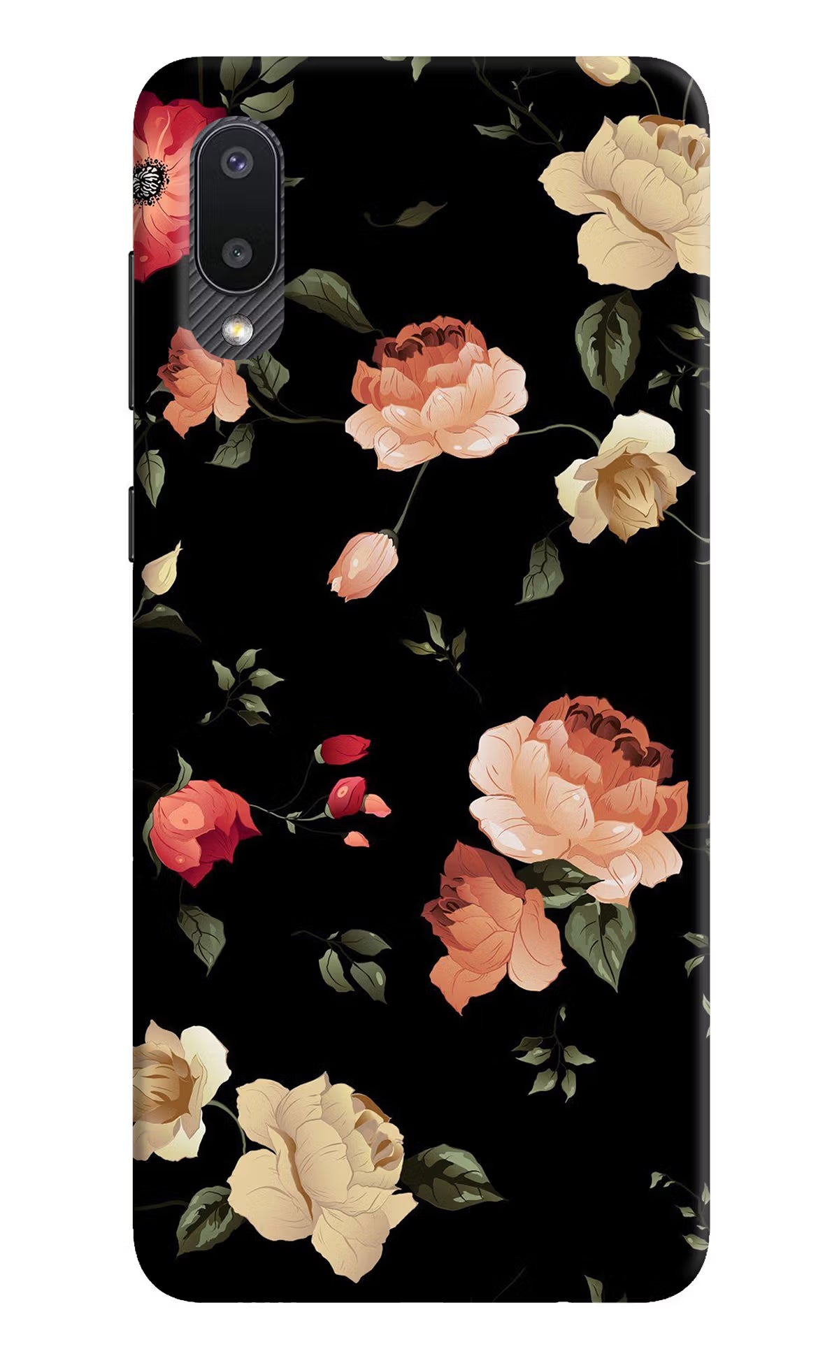 Flowers Samsung M02 Back Cover - Flowers Samsung M02 Hard Case Back Cover by Casekaro Flowers Samsung M02 Hard Case Back Cover by Casekaro