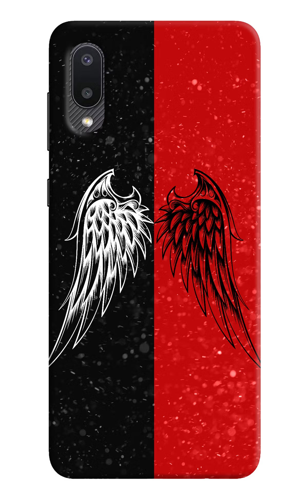 Wings Samsung M02 Back Cover - Wings Samsung M02 Hard Case Back Cover by Casekaro Wings Samsung M02 Hard Case Back Cover by Casekaro
