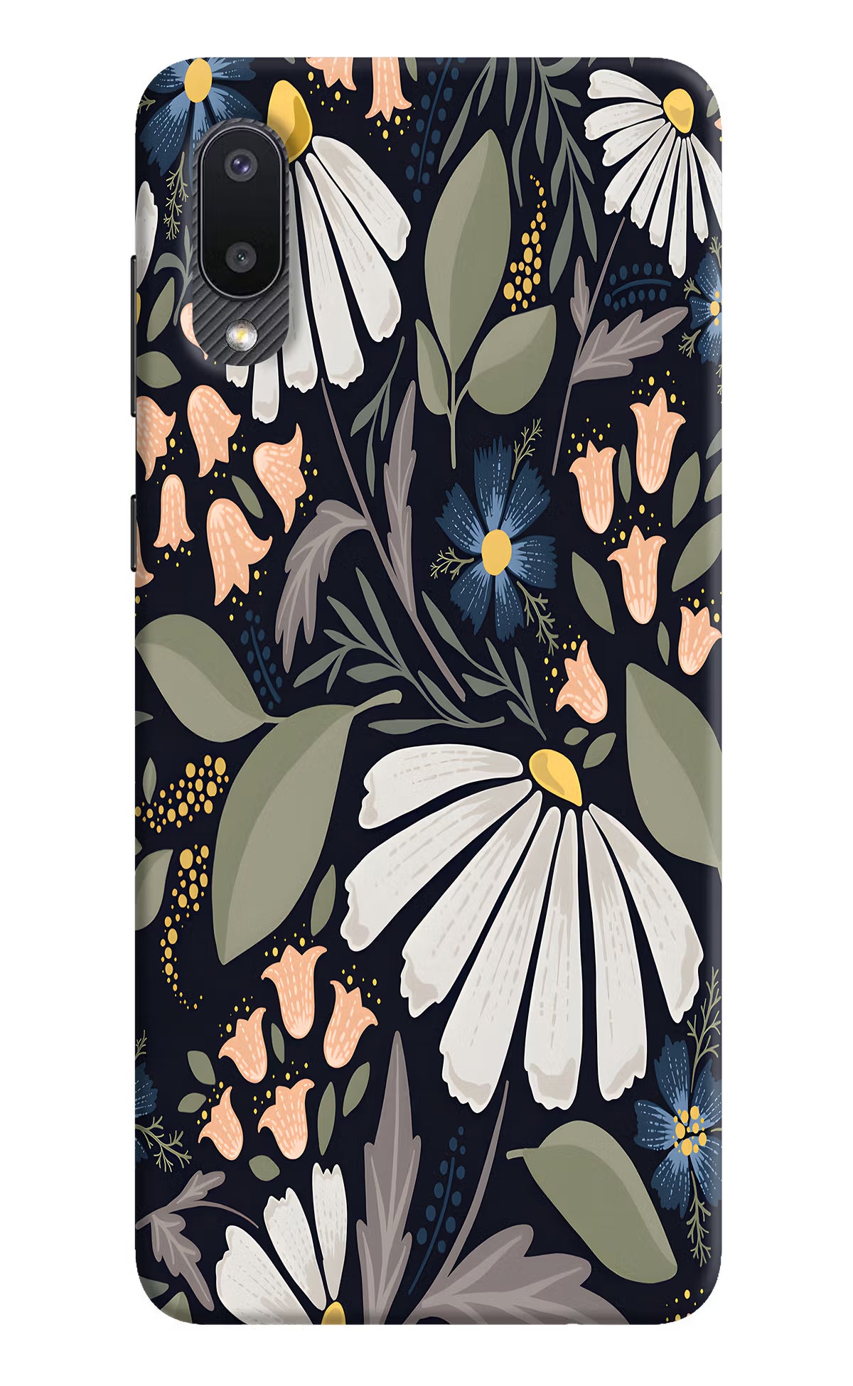 Flowers Art Samsung M02 Back Cover - Flowers Art Samsung M02 Hard Case Back Cover by Casekaro Flowers Art Samsung M02 Hard Case Back Cover by Casekaro