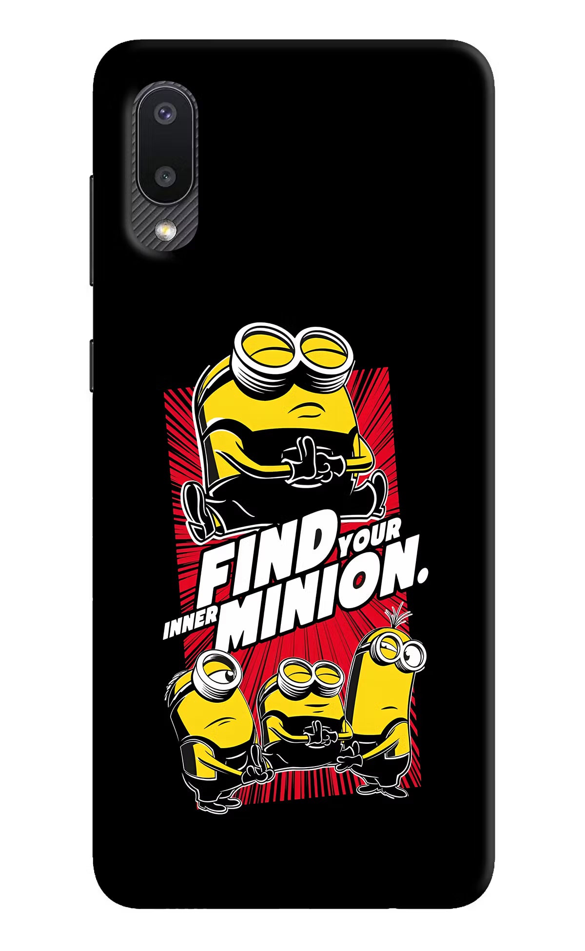 Find your inner Minion Samsung M02 Back Cover - Find your inner Minion Samsung M02 Hard Case Back Cover by Casekaro Find your inner Minion Samsung M02 Hard Case Back Cover by Casekaro