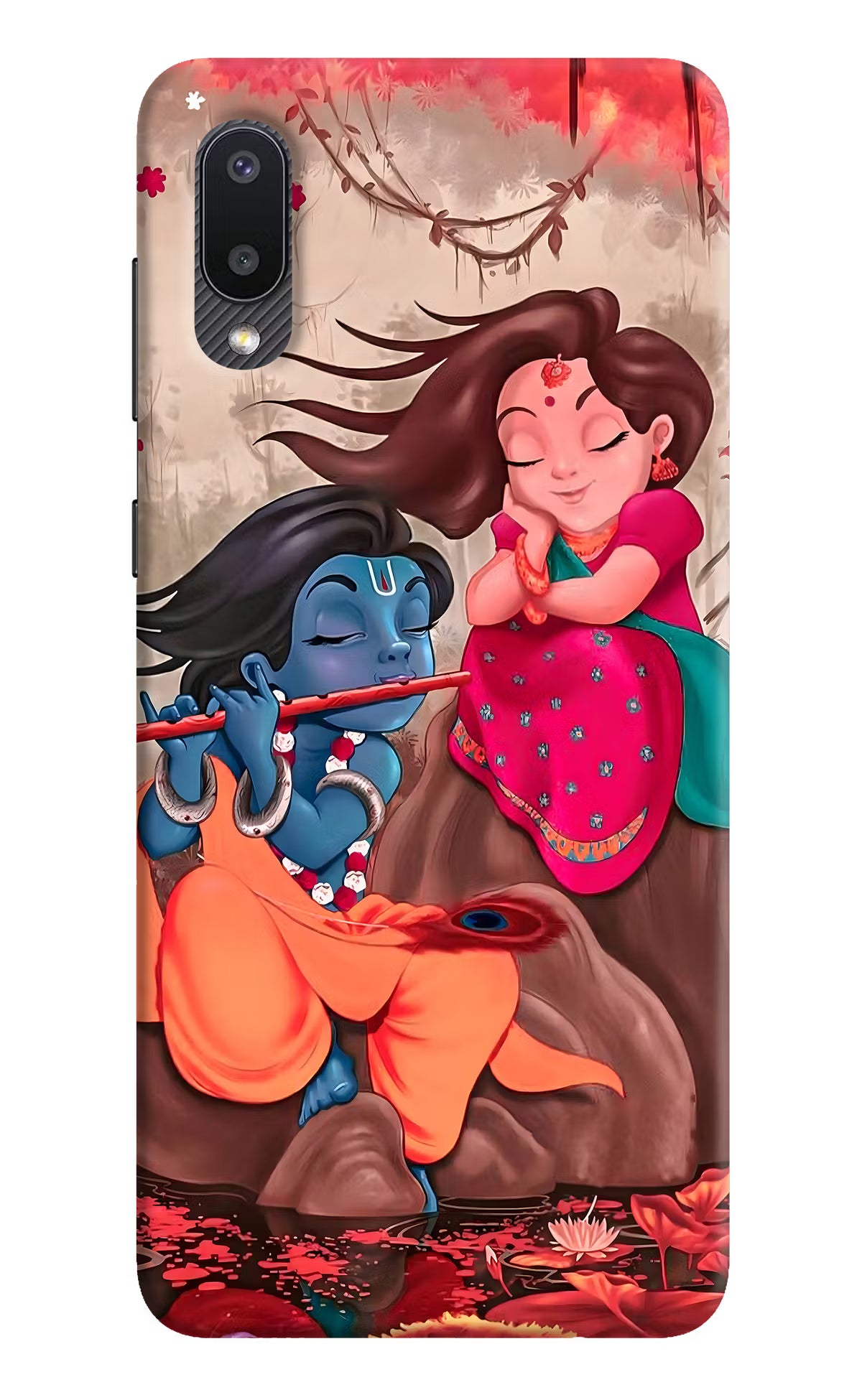 Radhe Krishna Samsung M02 Back Cover - Radhe Krishna Samsung M02 Hard Case Back Cover by Casekaro Radhe Krishna Samsung M02 Hard Case Back Cover by Casekaro